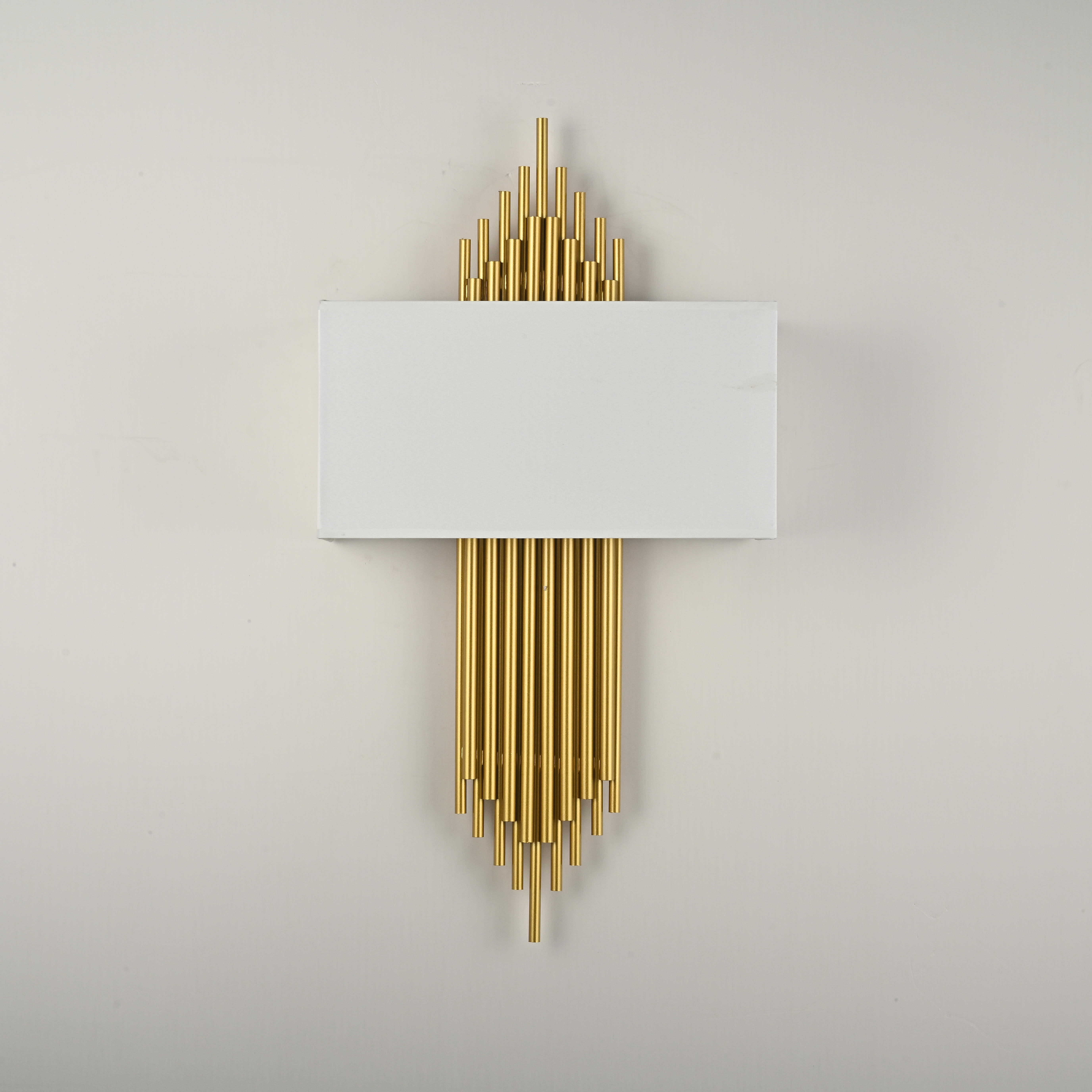 Бра Sohne CG 90-0009 FIORE White H65 W29 29*29*65 см, 2*E14*40W, 3000K, ImperiumLoft 44.27, Золотистый