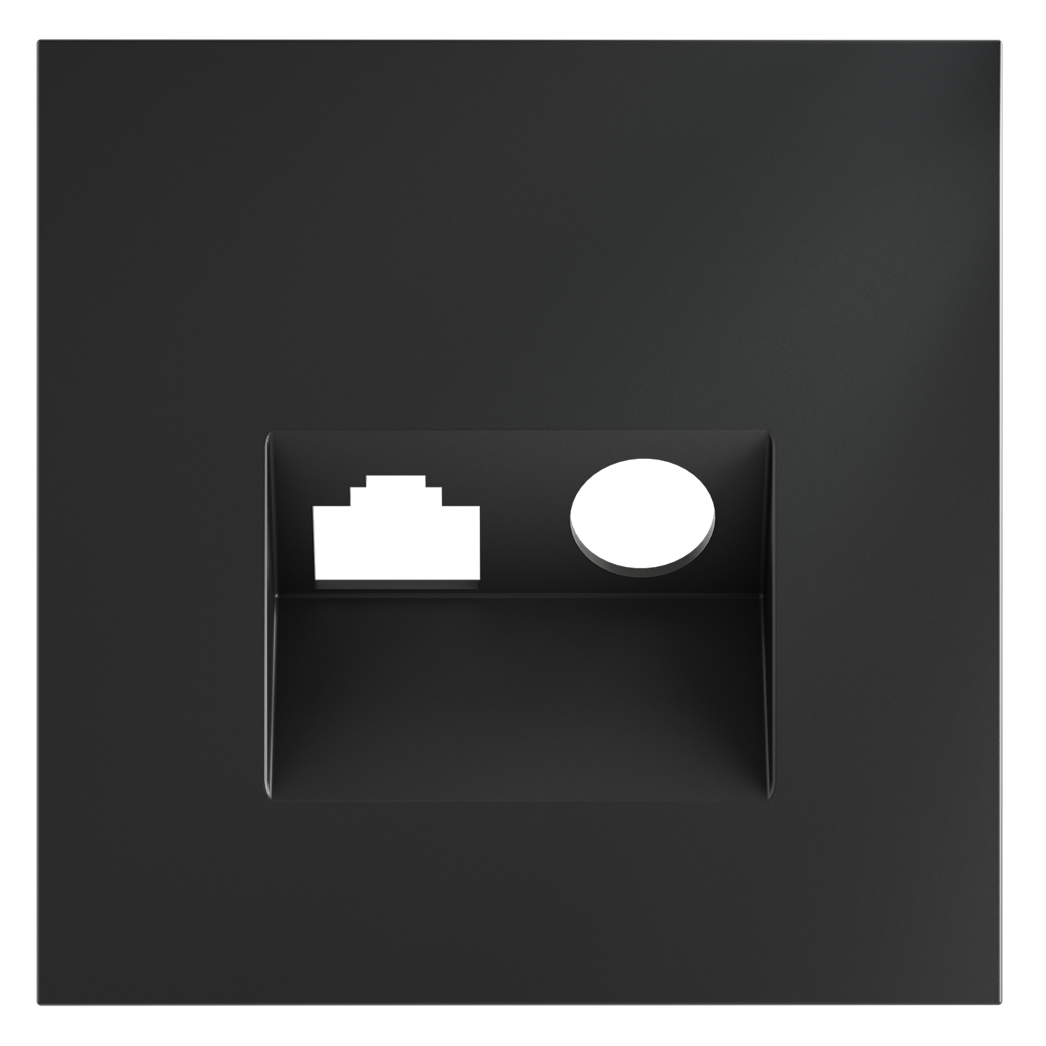 Накладка для розетки TV+RJ45 кат. 6, графит Voltum S70 VLS002707, Пластик Soft touch