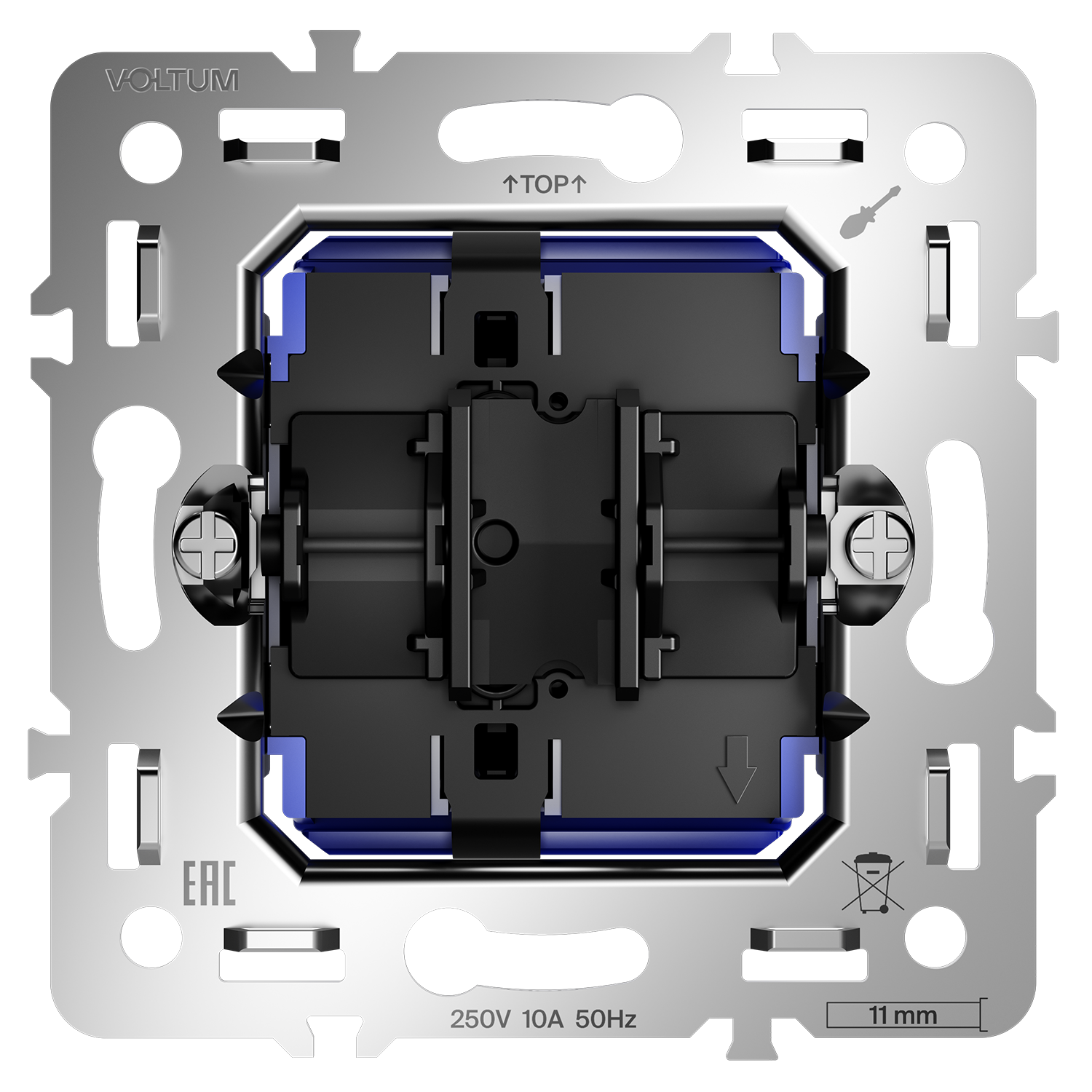 Механизм выключателя с самовозвратом одноклавишного 10А, S70 Voltum S70 VLS0106M, Металл