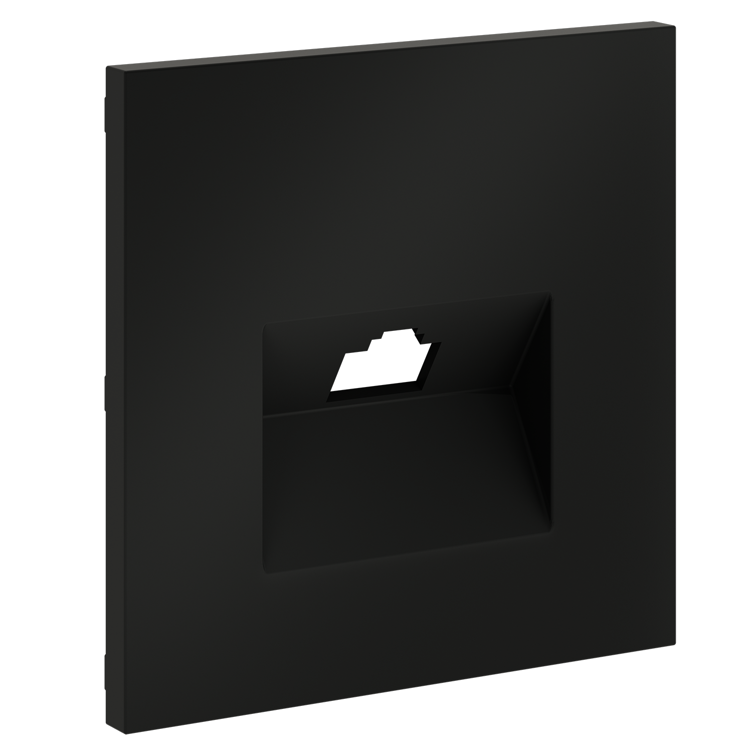 Накладка для розетки компьютерной RJ45 кат.6, черный матовый Voltum S70 VLS001308, Пластик Soft touch