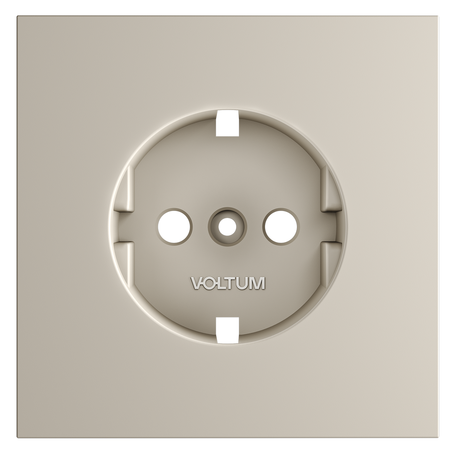 Накладка для розетки с заземлением, кашемир Voltum S70 VLS000603, Пластик Soft touch