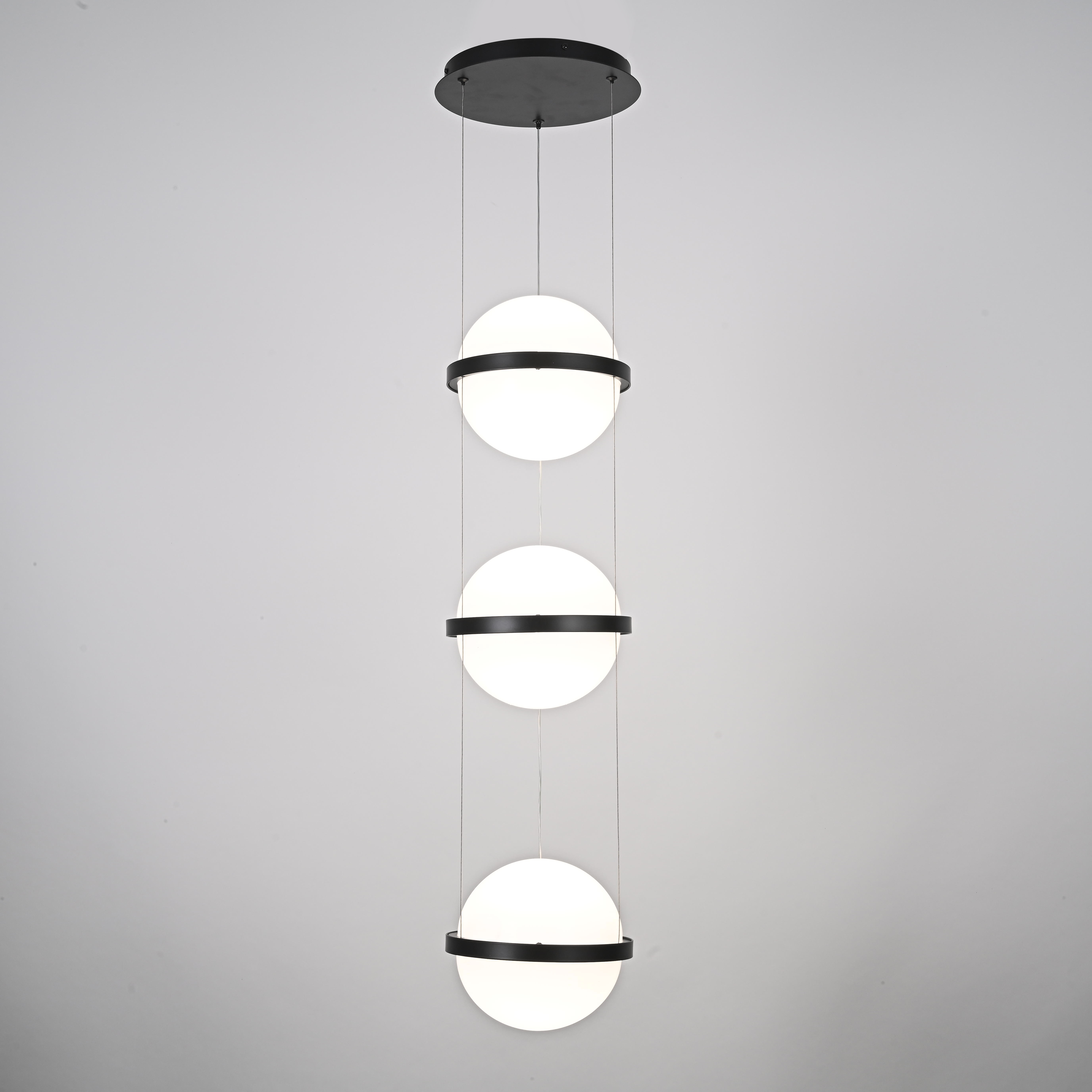Подвесной светильник PALMA Wall lamp 3 шара 22*22*325 см, 3*LED*9W, 3000, 4000, 6000K, ImperiumLoft 22.93727, Серый