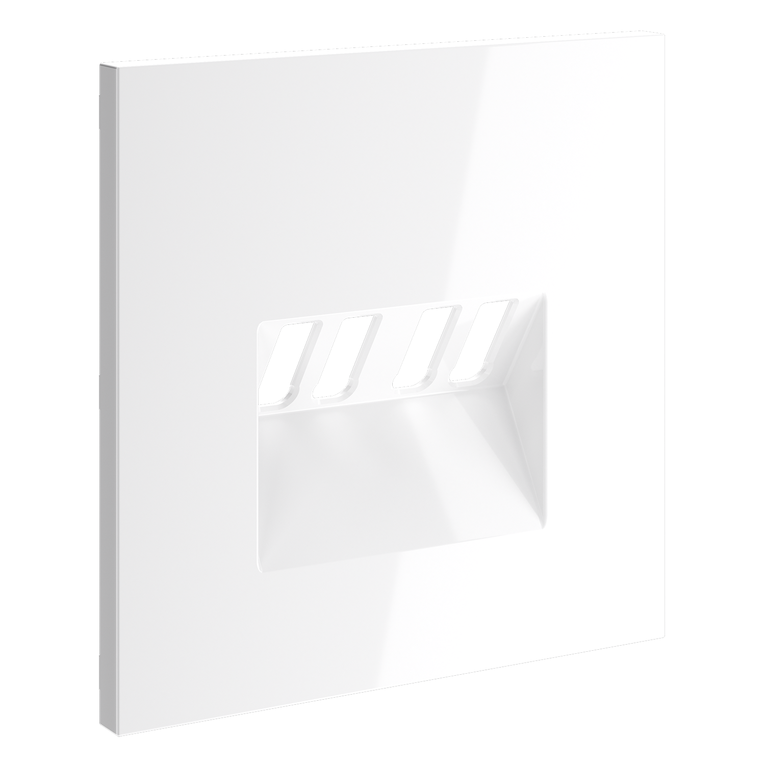 Накладка для розетки акустической 4-местной , белый глянцевый Voltum S70 VLS001501, Пластик глянцевая