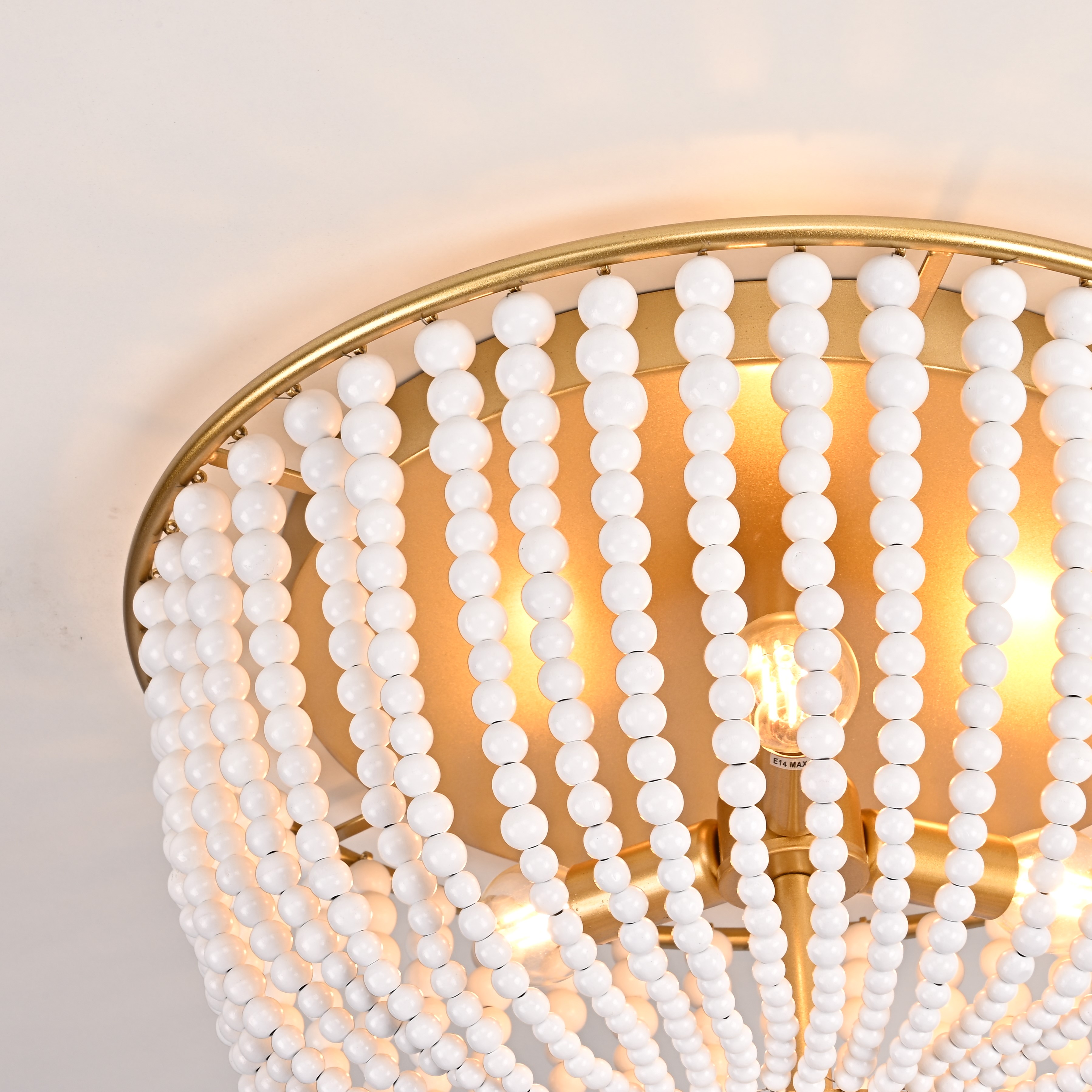 Потолочная люстра JACQUELINE CLEAR FLUSH-MOUNT brass 52*14*14 см, 3*E14*40W, ImperiumLoft 40.1899, Латунь