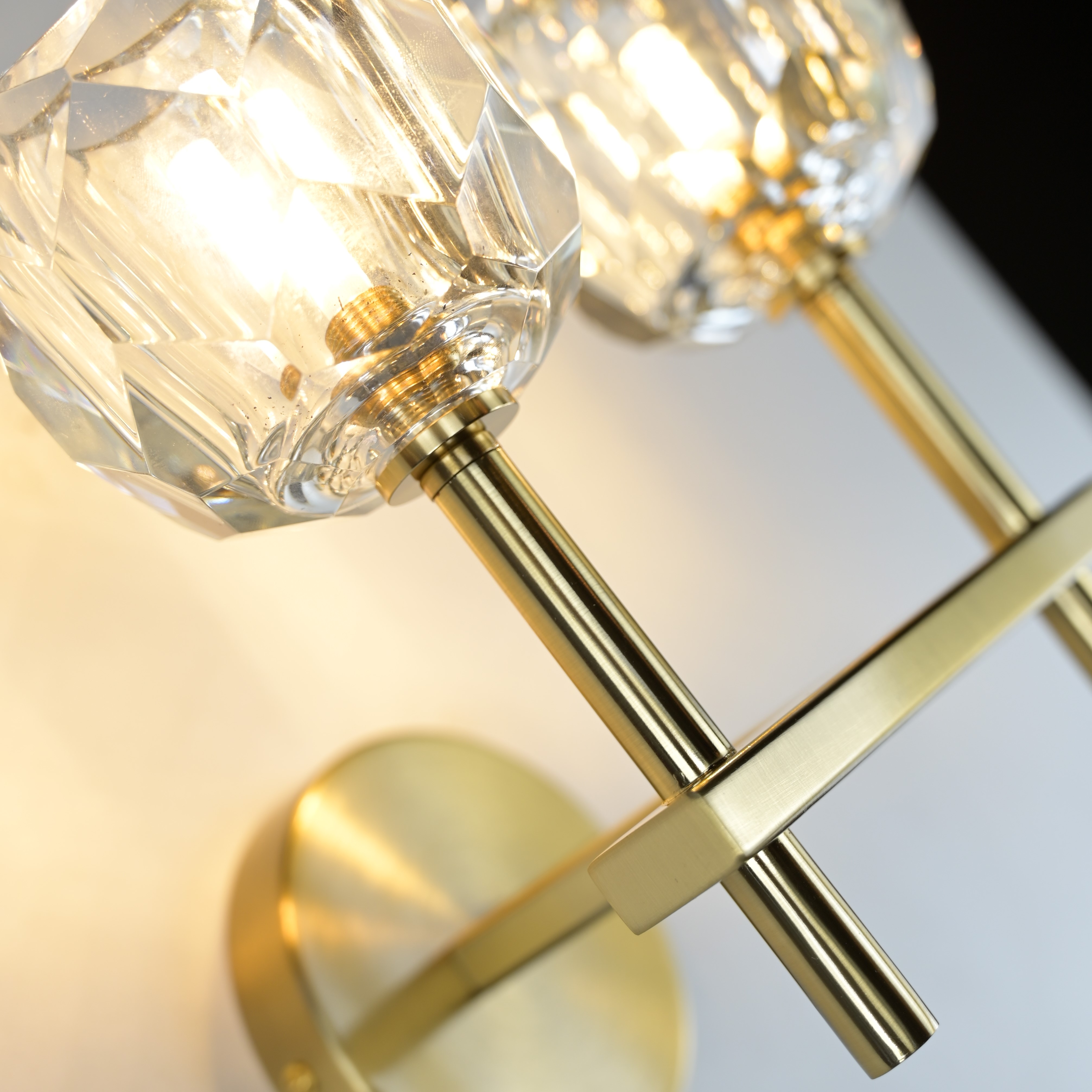 Бра Boule de Cristal Double Sconce Brass 16*13*22 см, 2*G9*40W, ImperiumLoft 44.233, Бронзовый