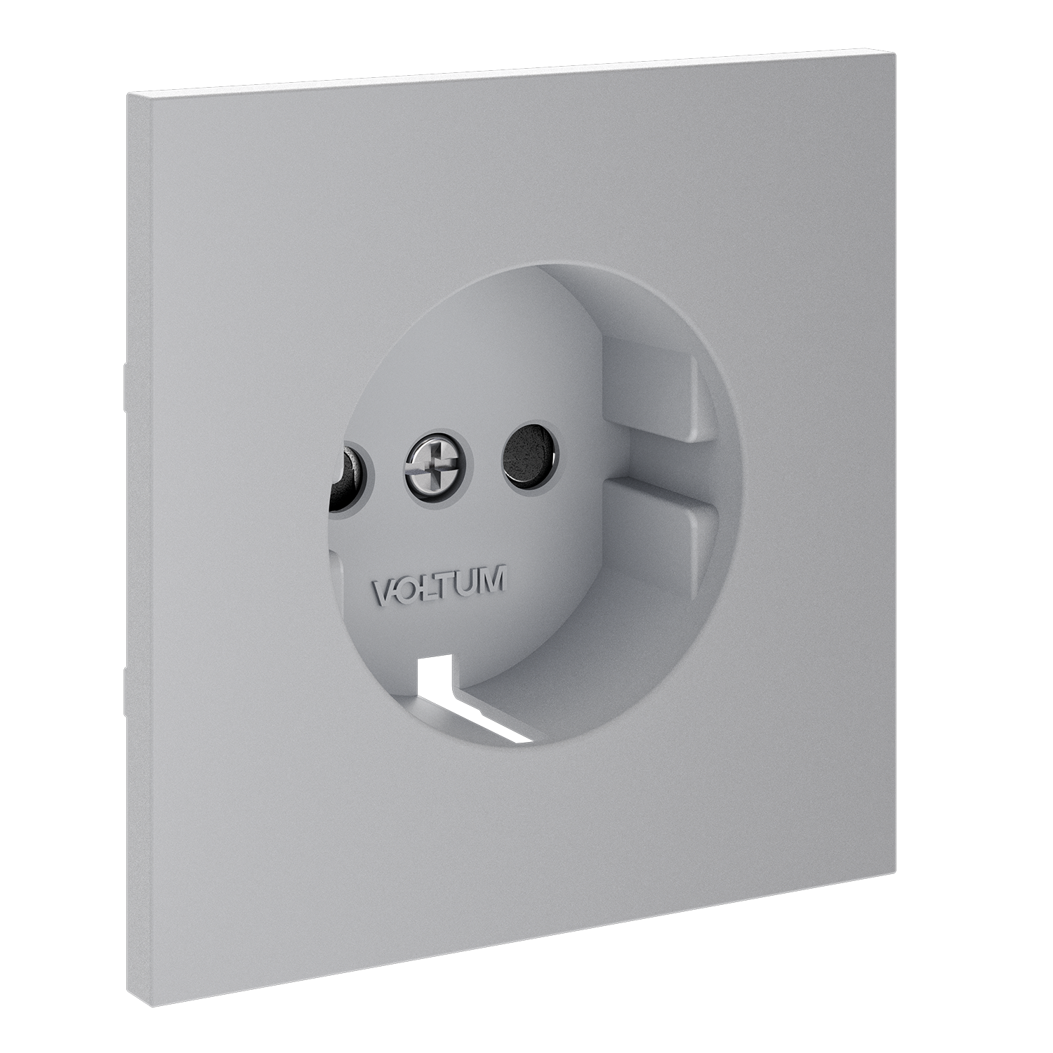 Накладка для розетки с заземлением и защитными шторками, S70, серый Voltum VLS000716