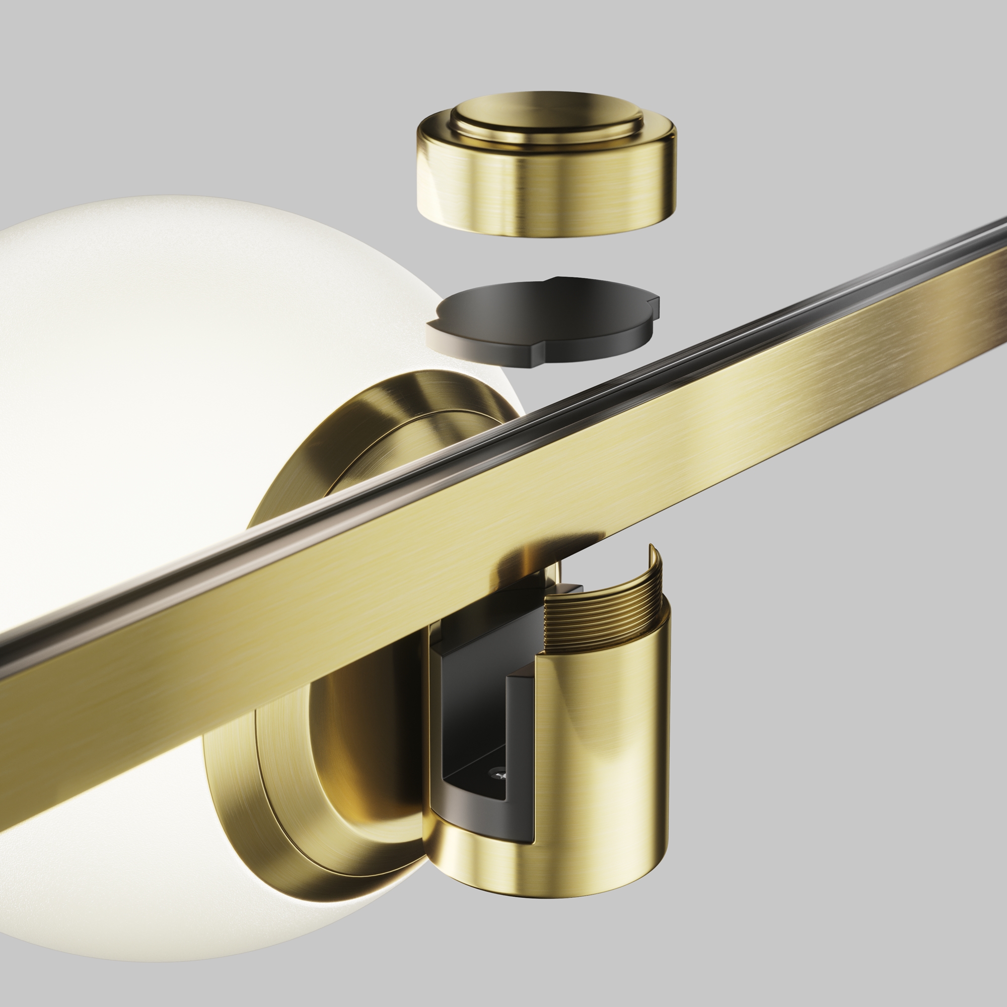 Трековый светильник 12,4*10*-10 см, *LED*5W, 4000K, Maytoni Technical Luna TR229-1-5W4K-BS, Латунь