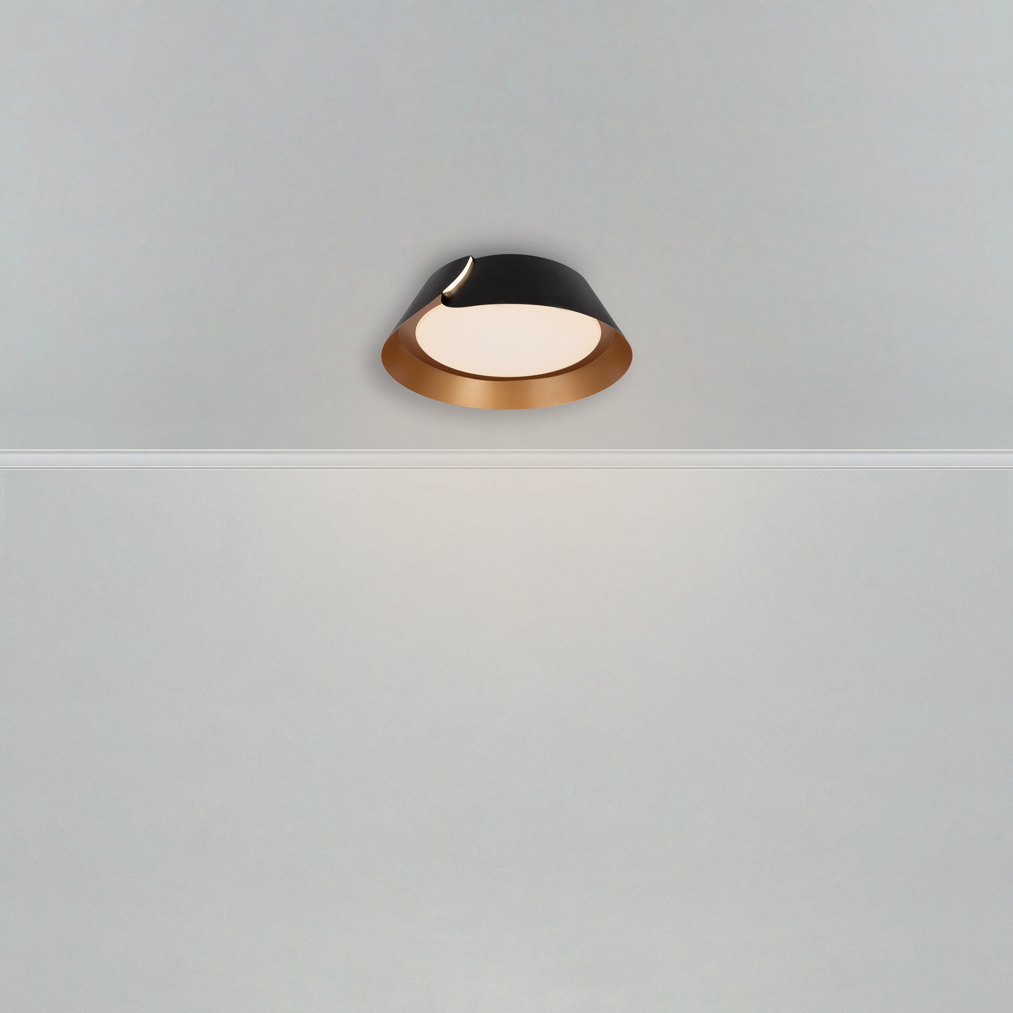 Светильник *50*-15 см, *LED*65W, 3000-7000K, Freya Портал/Portal FR6092CL-L72GB, Черный с Золотом