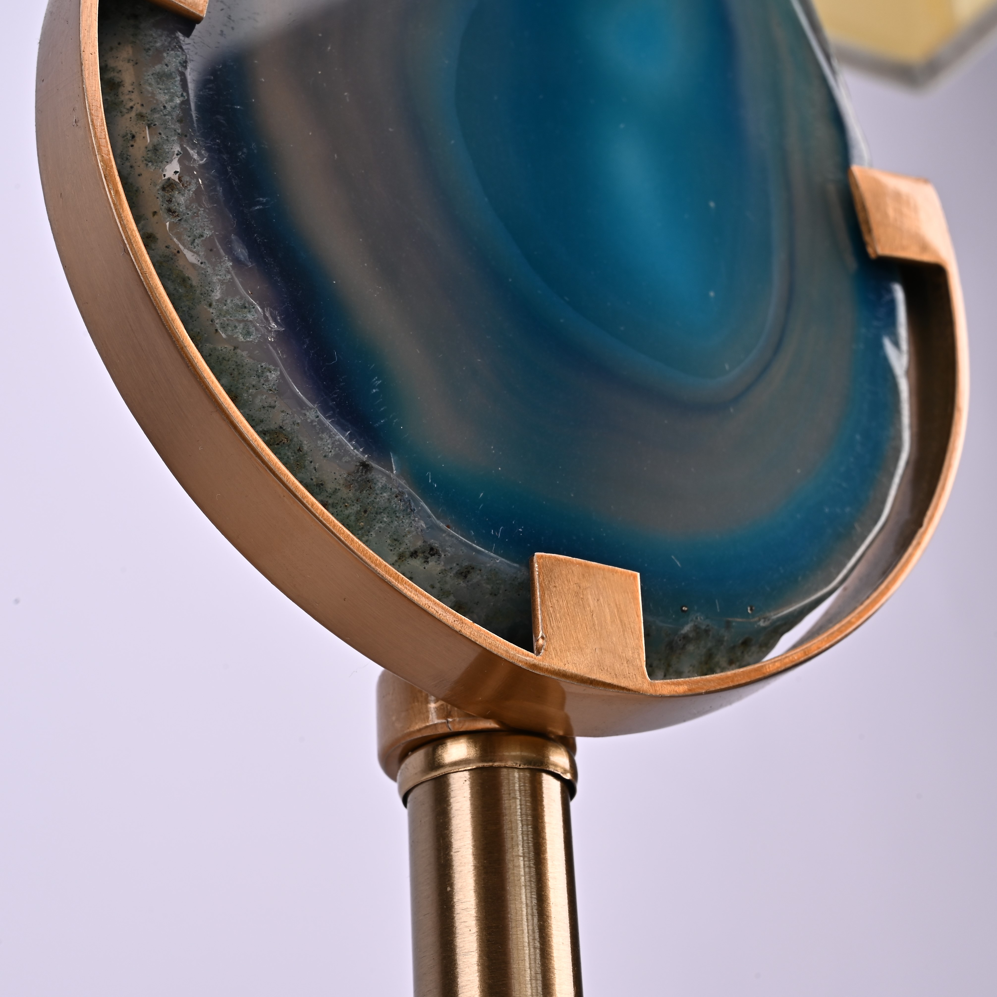 Настольная лампа Blue Agate Table Lamp 41*21*65 см, 1*E27*60W, ImperiumLoft 43.324, Латунь, Синий