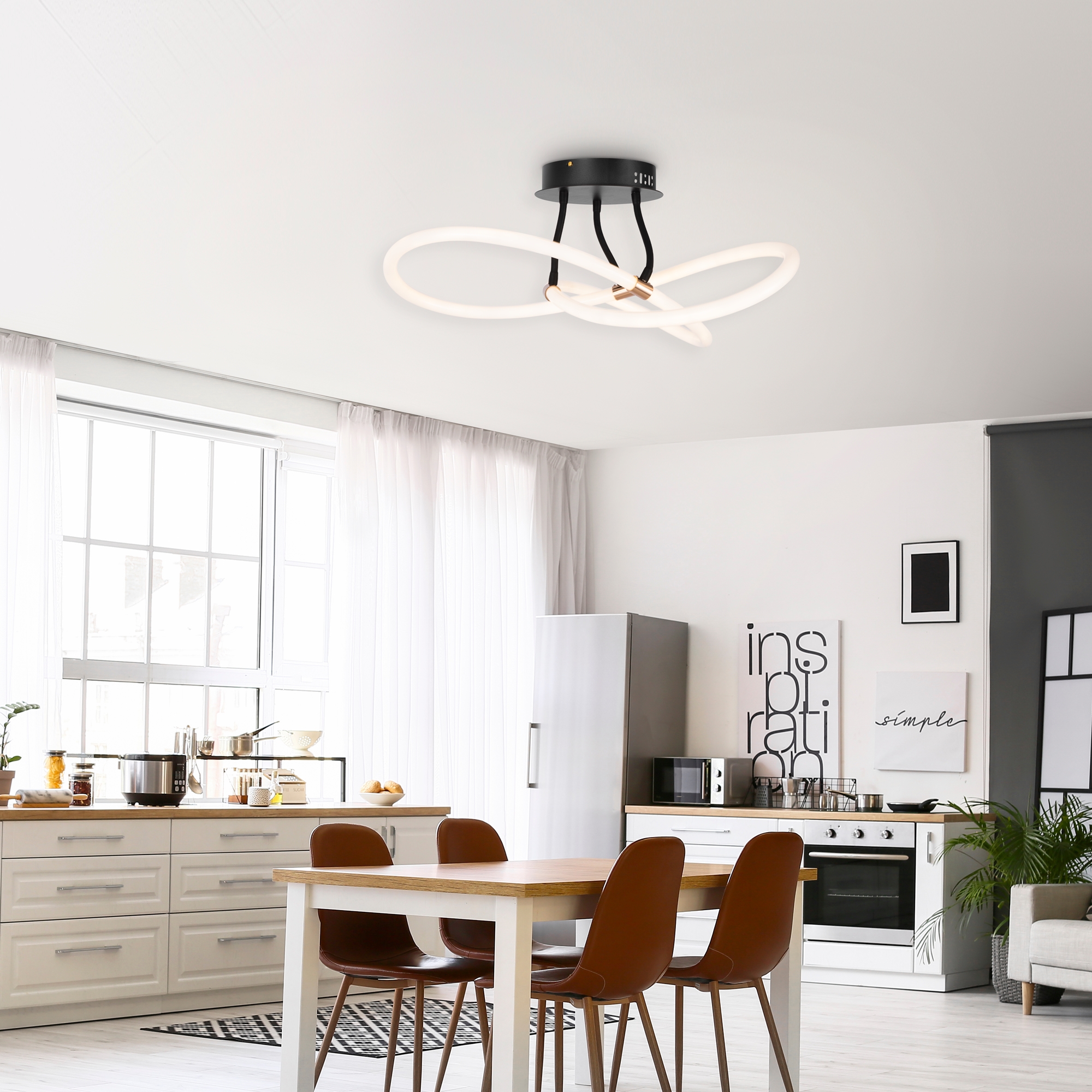 Светильник *60*-23 см, *LED*44W, 4000K, Freya Нарядный/Fancy FR6059CL-L35B, Черный с Золотом