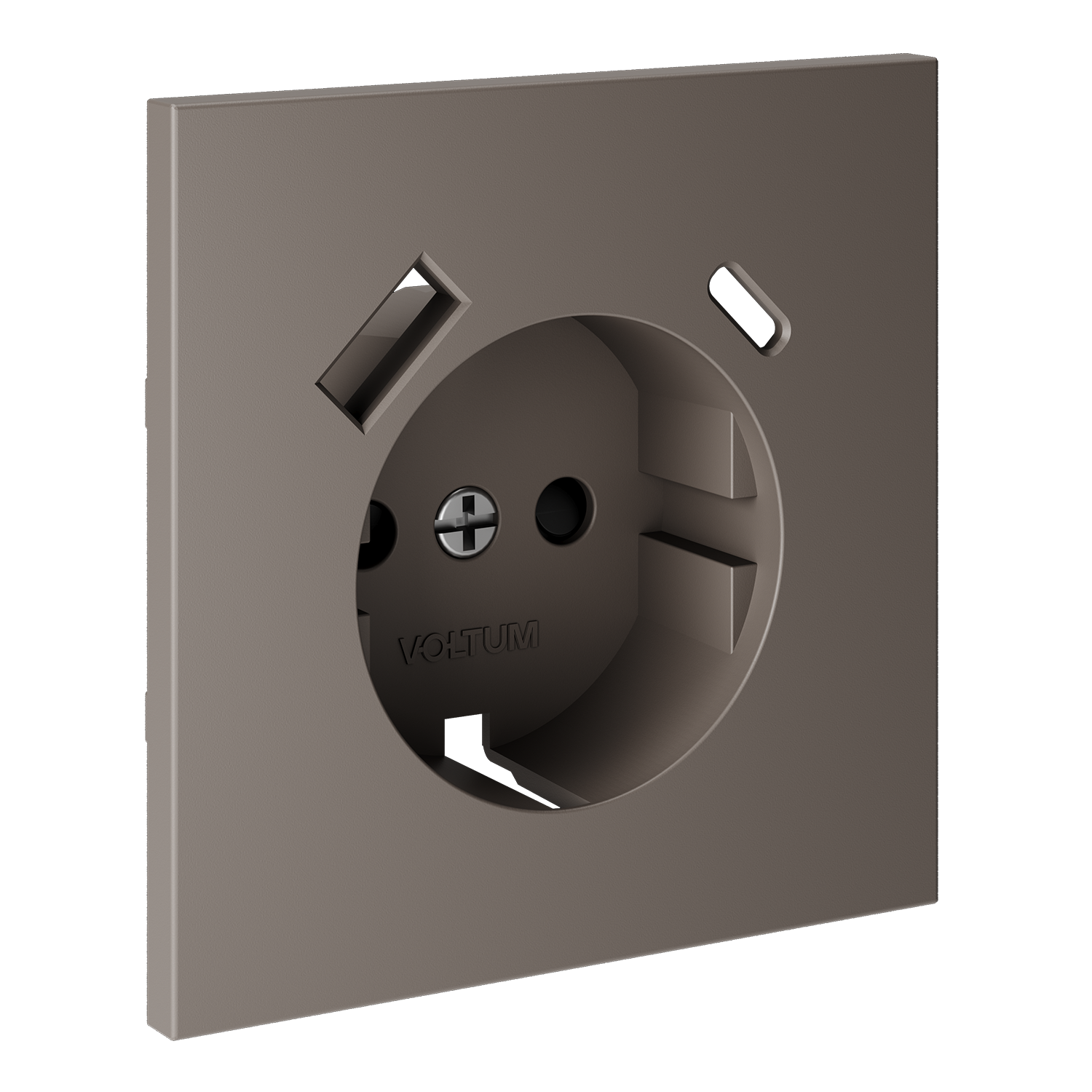 Накладка для розетки с заземлением и защитными шторками, с USB A+C, S70, капучино Voltum VLS001014