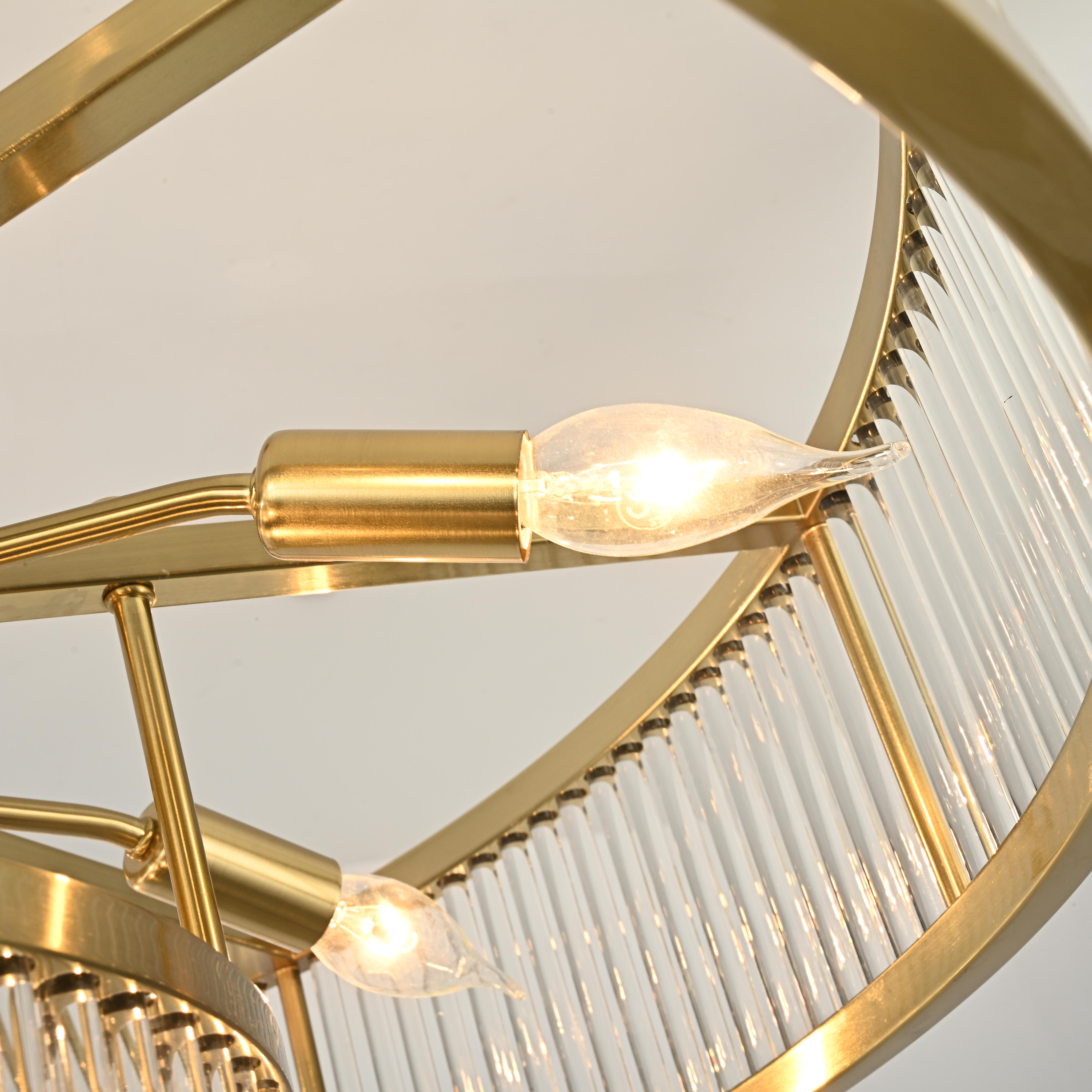Люстра на штанге RH Marais Round Chandelier D80 80*80*30 см, 12*E14*40W, ImperiumLoft 40.2668, Латунь