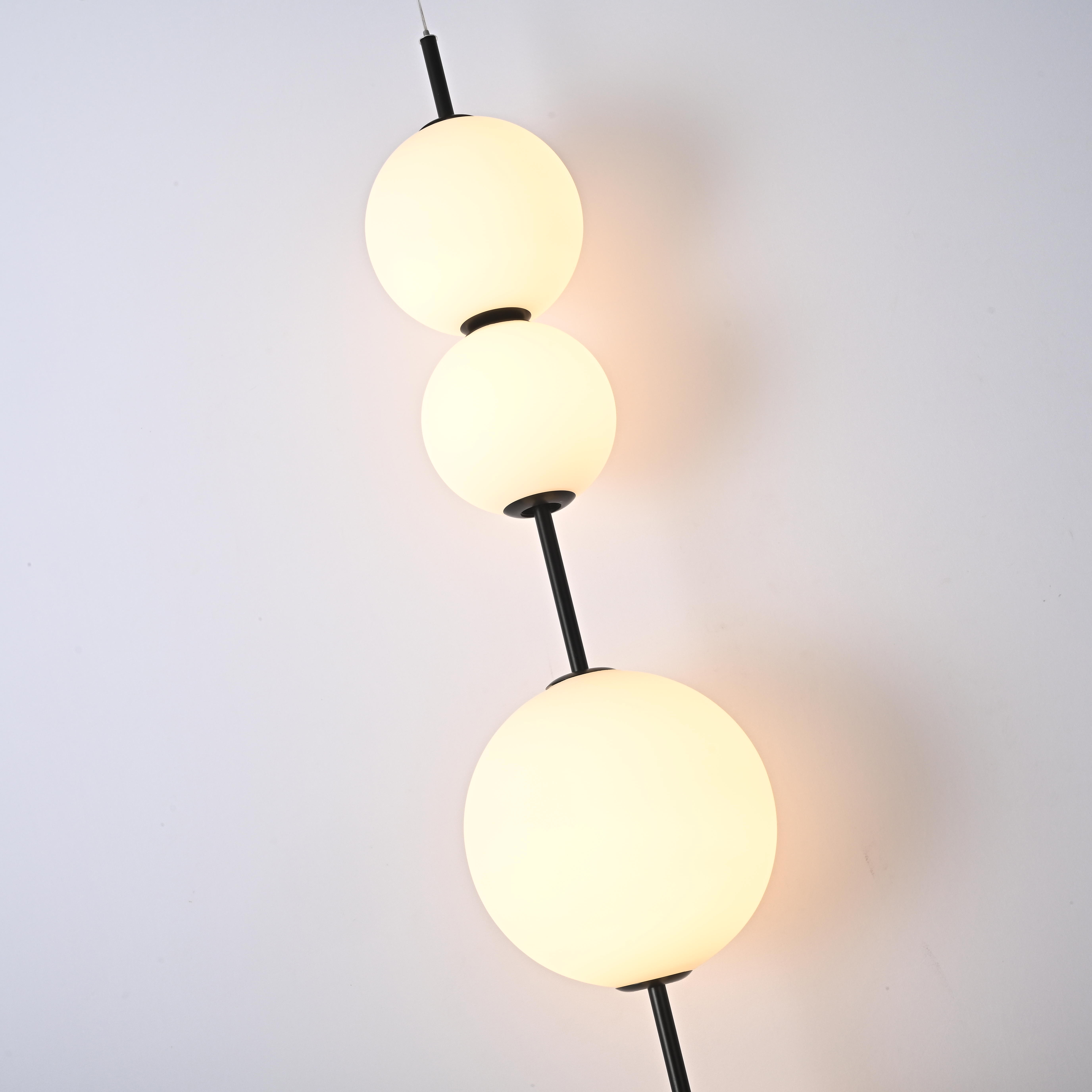 Подвесной светильник White beads Pendant C 20*20*103 см, 4*LED*6W, 3000K, ImperiumLoft 40.2133-0, Чёрный