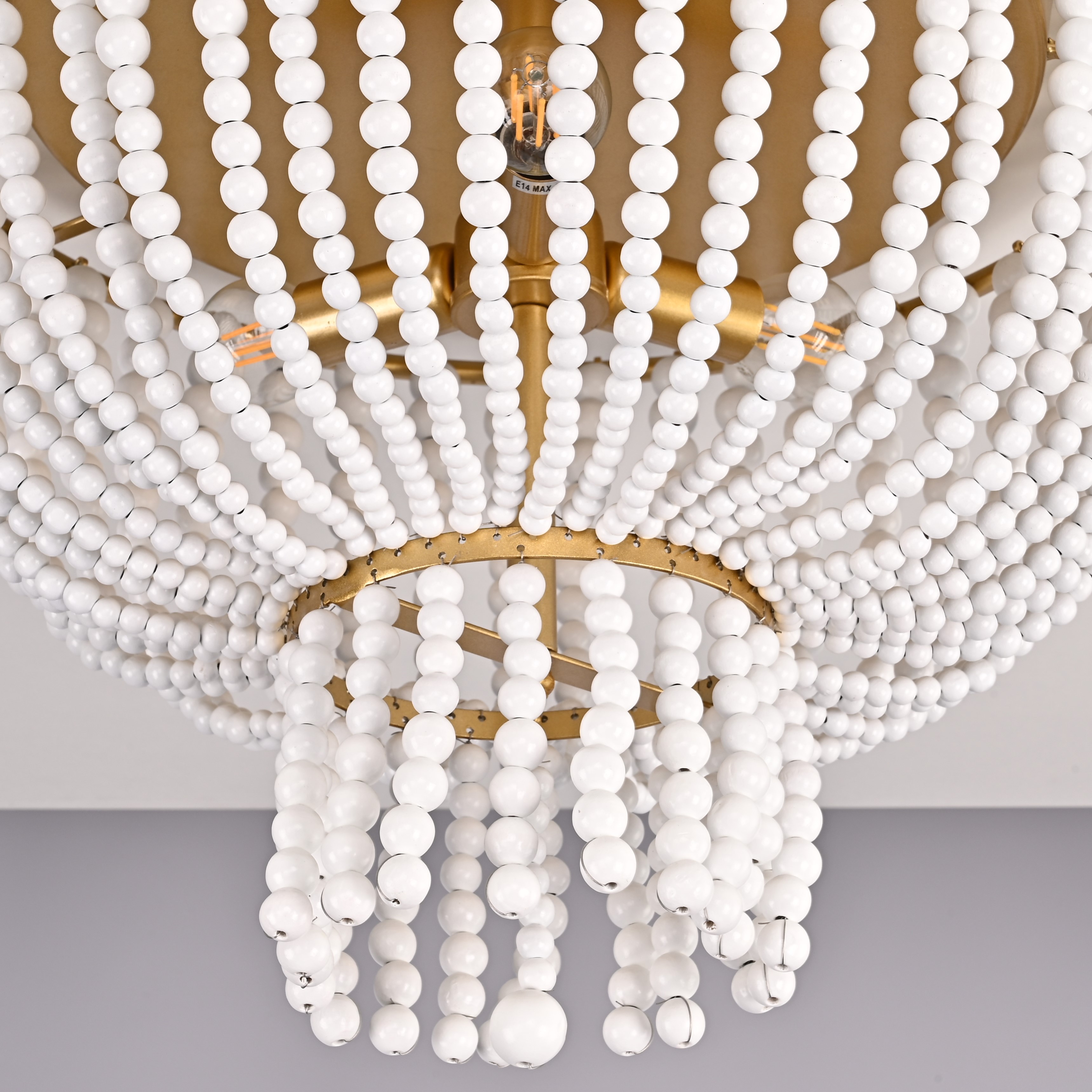 Потолочная люстра JACQUELINE CLEAR FLUSH-MOUNT brass 52*14*14 см, 3*E14*40W, ImperiumLoft 40.1899, Латунь