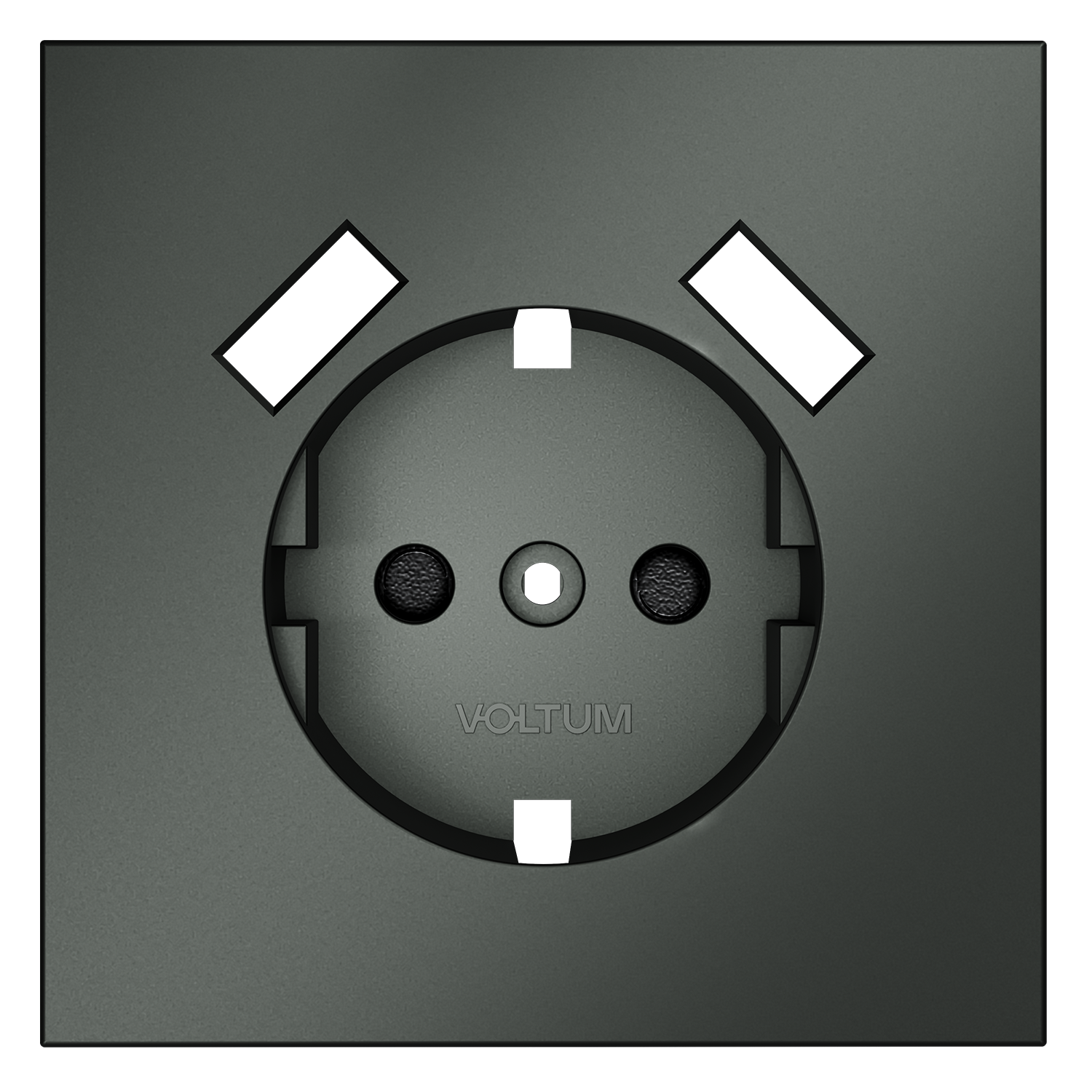 Накладка для розетки с заземлением и защитными шторками, с USB A+A, титан Voltum S70 VLS000906, Пластик Soft touch