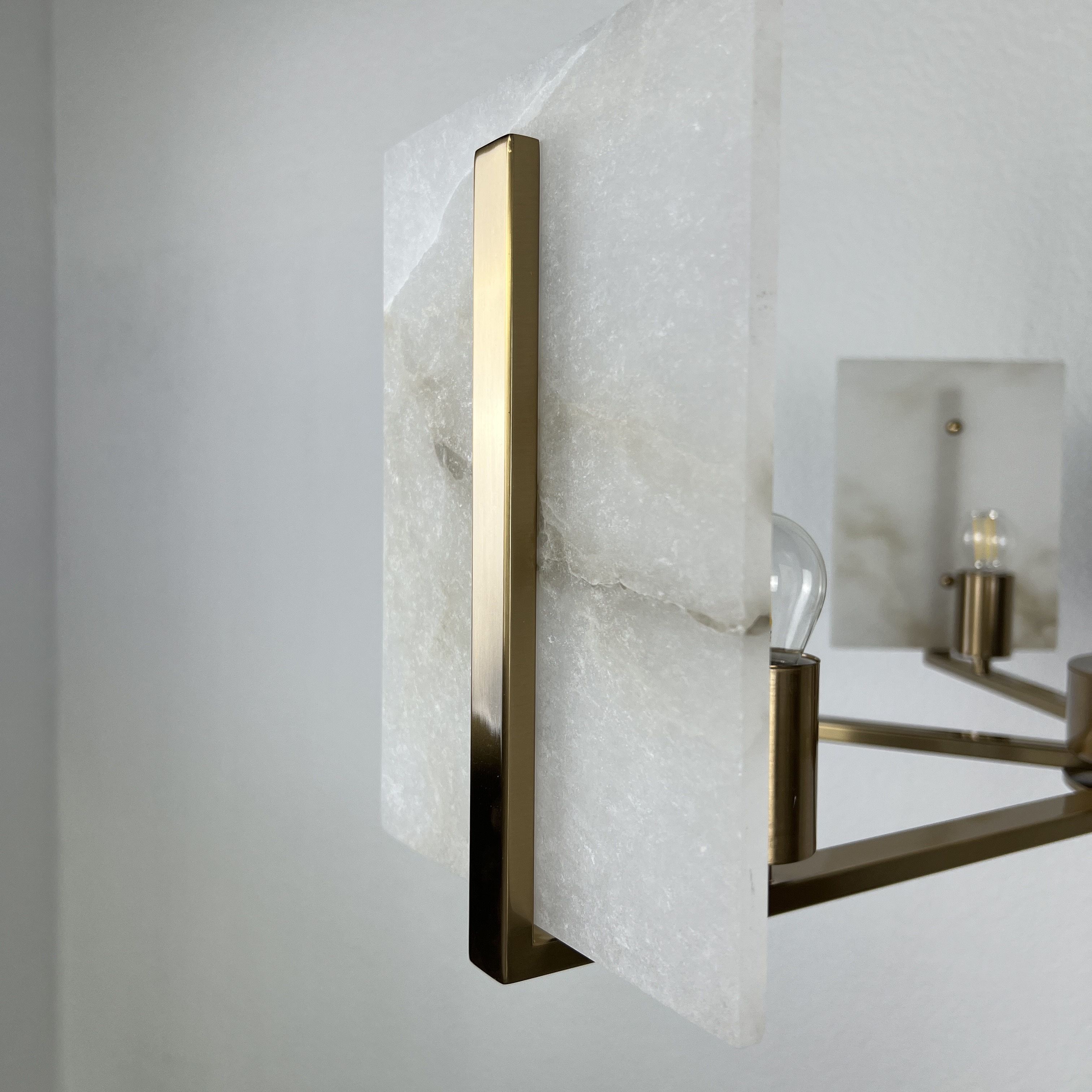 Люстра Marble square Chandelier 78*78*46 см, 6*E27*60W, ImperiumLoft 40.1233, Латунь