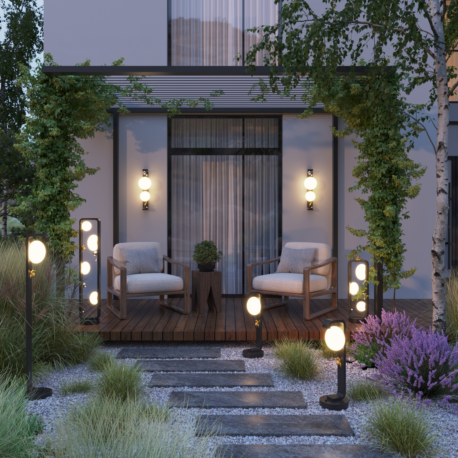 Светильник 110 см, Odeon Light 5434/4FB, черный