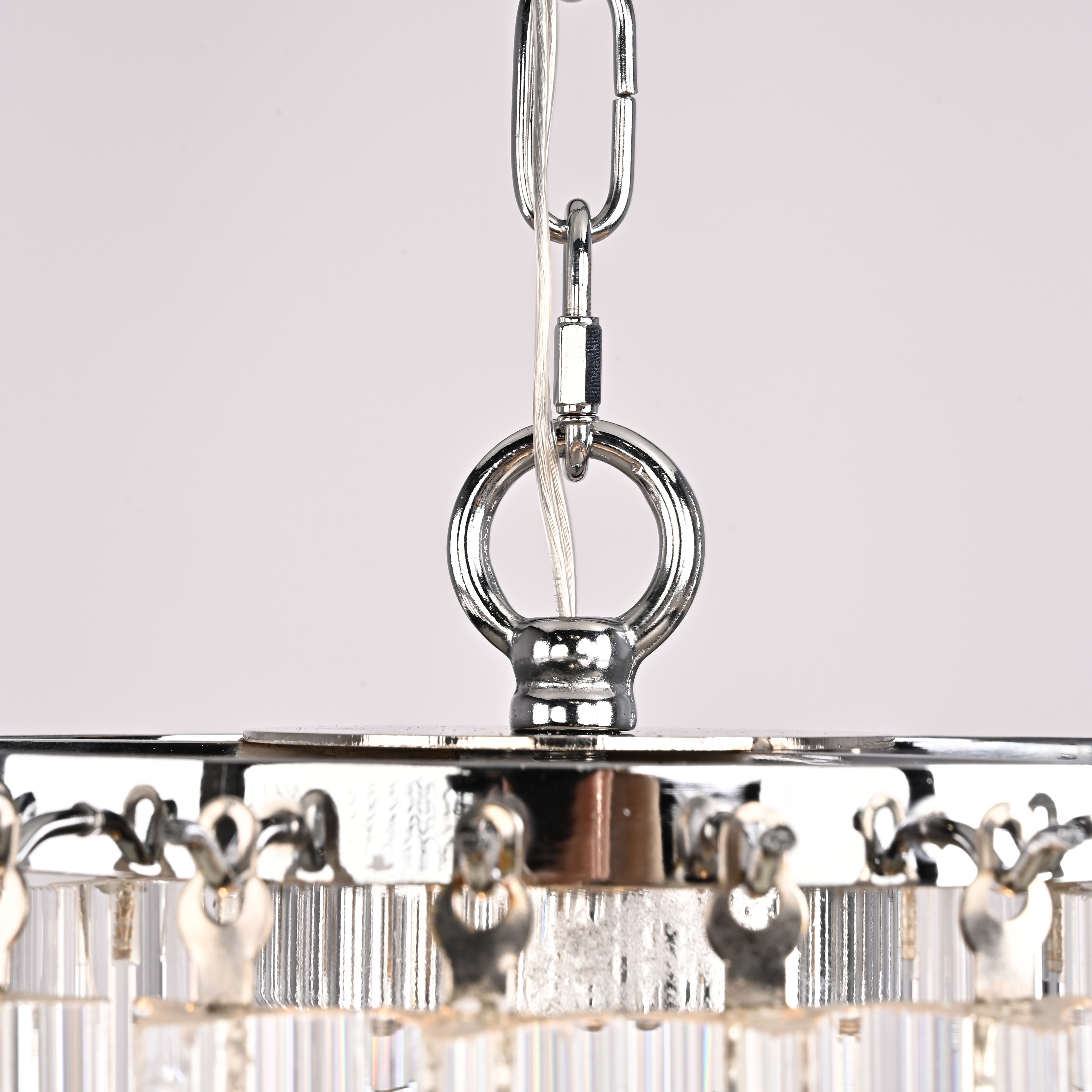Подвесная люстра Odeon Chandelier Glass Clear 30*30*69 см, 3*E14*40W, ImperiumLoft 40.1929-2, Хром