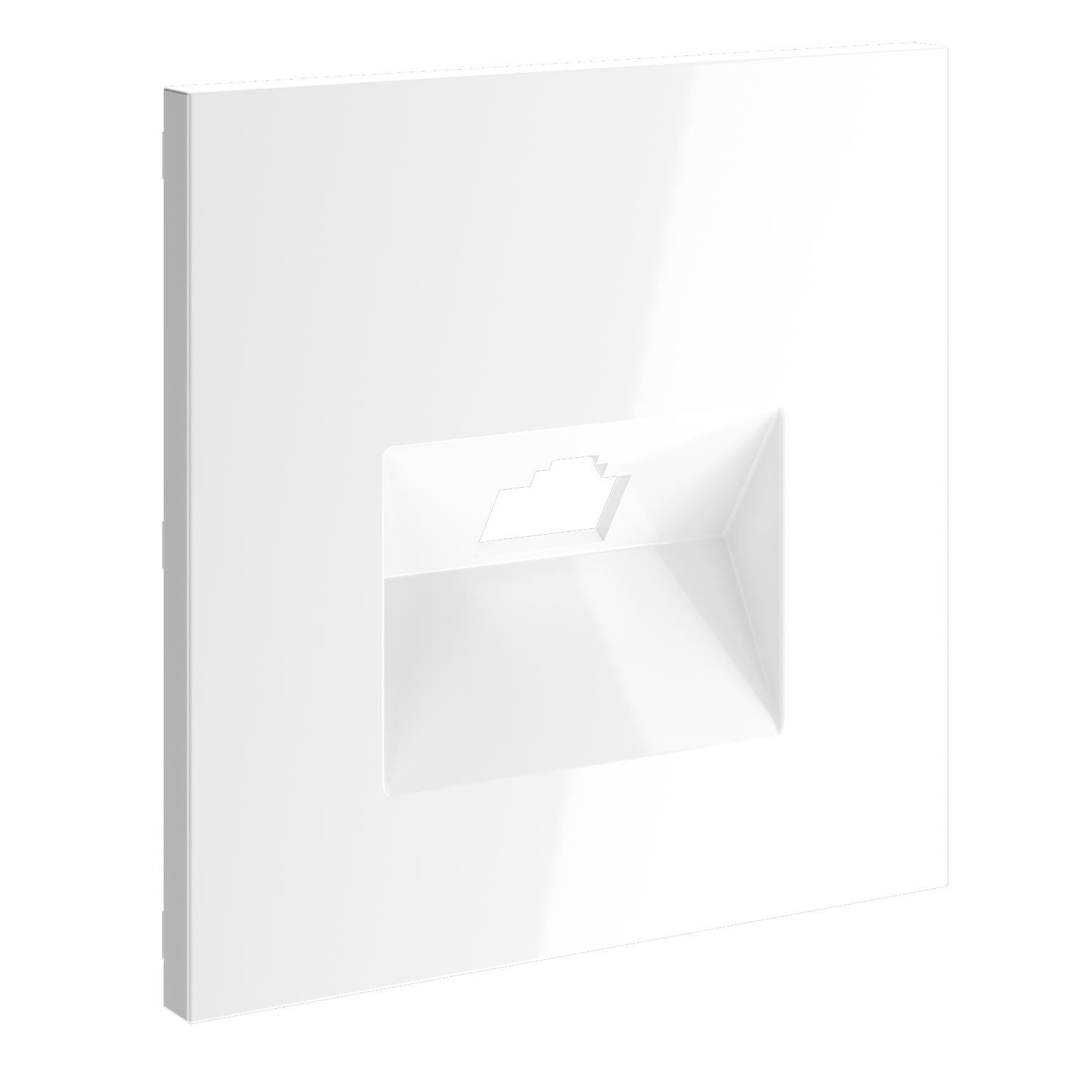 Накладка для розетки компьютерной RJ45 кат.6, белый глянцевый Voltum S70 VLS001301, Пластик глянцевая