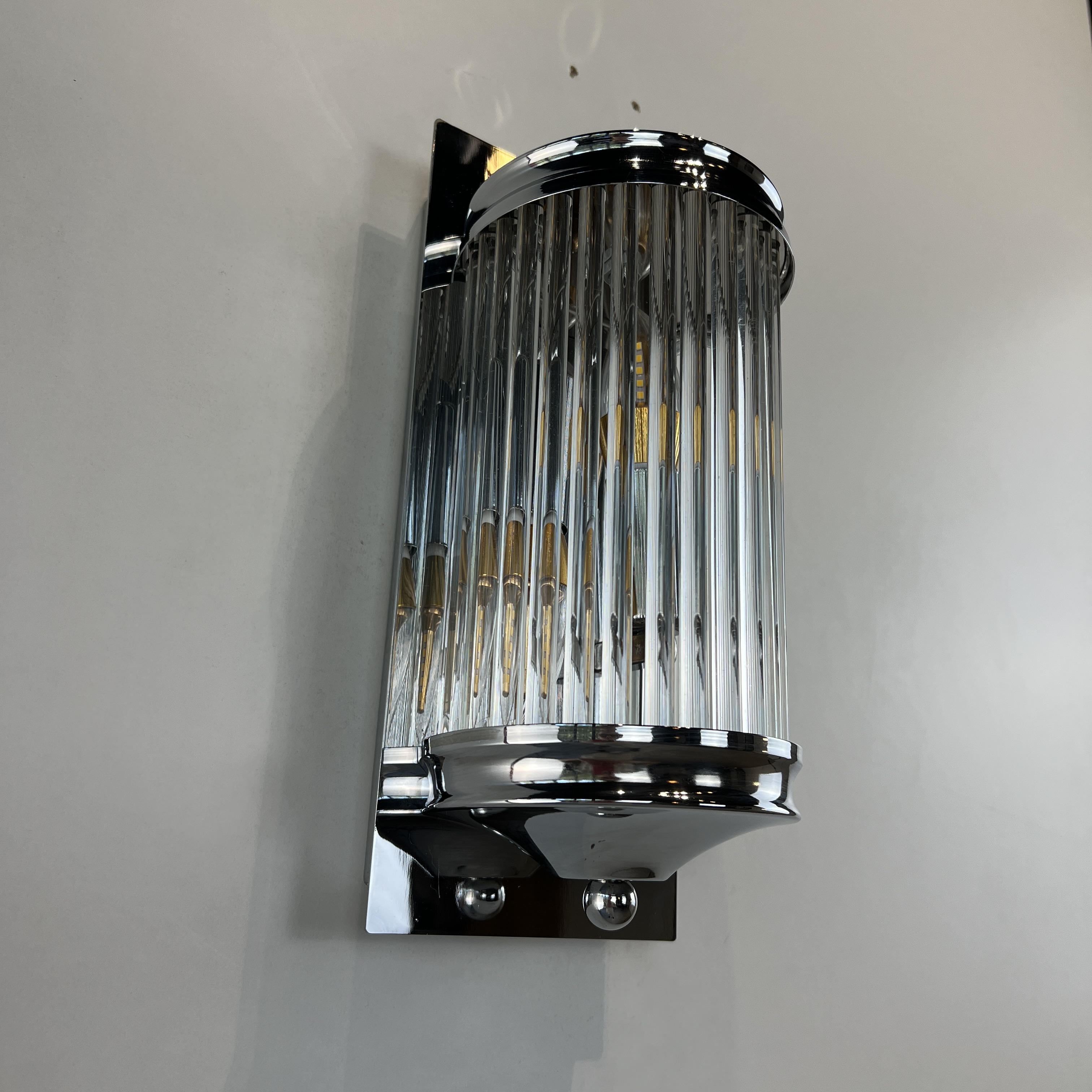 Бра Eichholtz Wall Lamp Glorious M 13*13*30 см, 1*E14*40W, ImperiumLoft 44.404, Хром