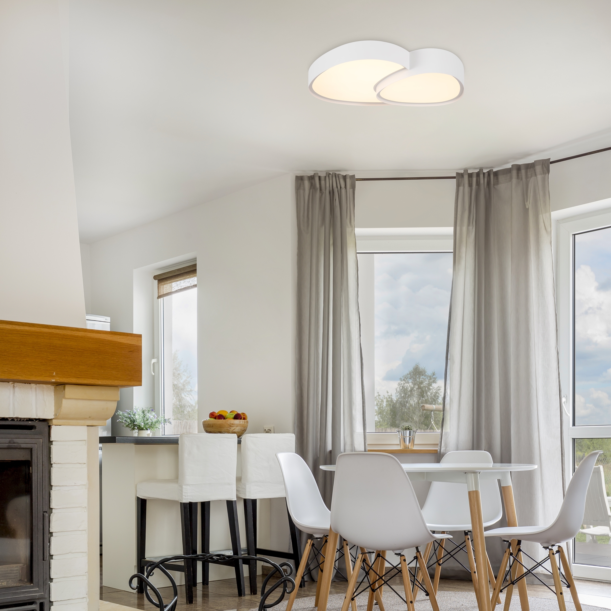 Светильник 52,5*38*-8 см, *LED*72W, 3000-7000K, Freya Скромность/Modesty FR6079CL-L72W, Белый