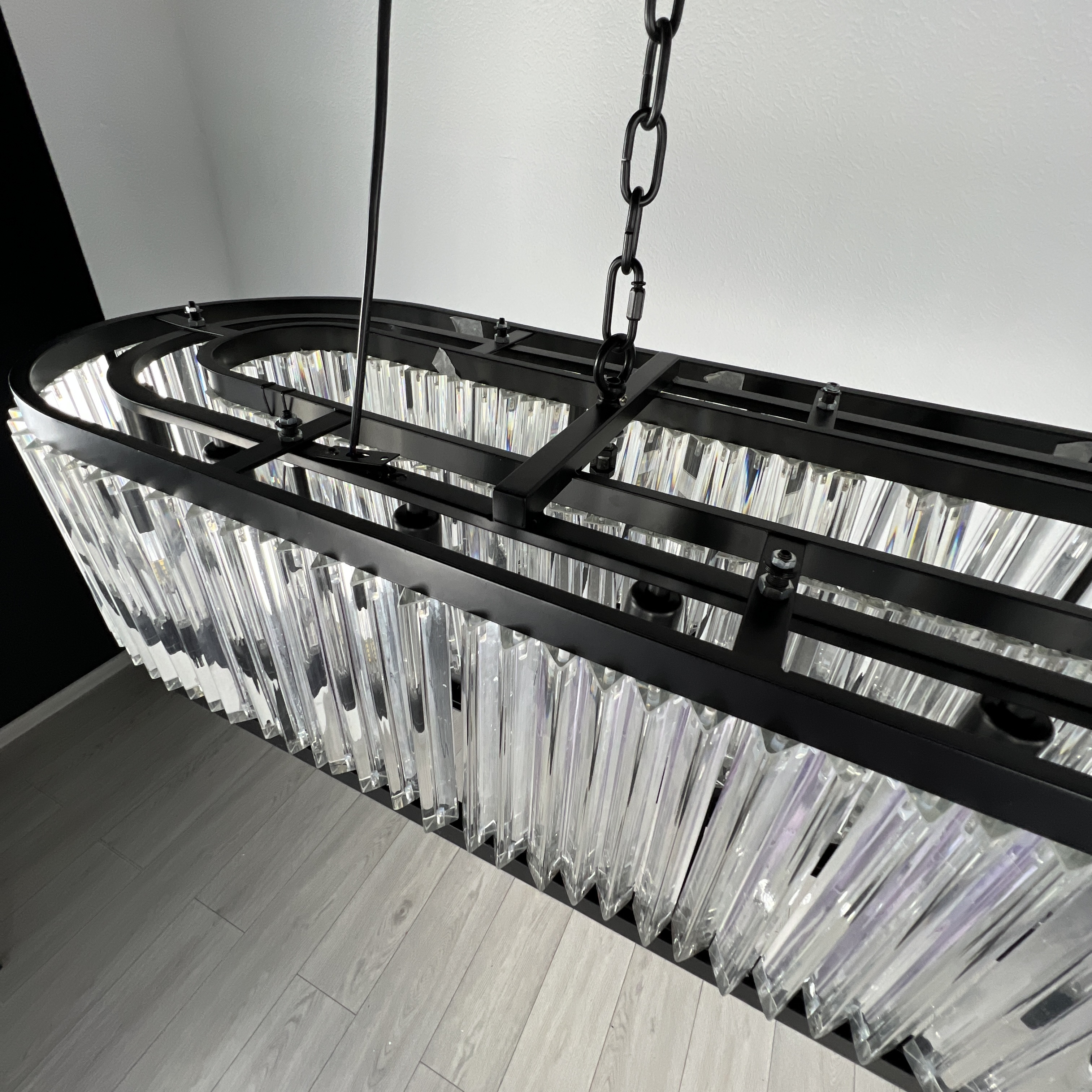 Подвесная люстра RH 1920s Odeon Clear Glass Black 180 *180*25 см, 12*E14*40W, ImperiumLoft 248522-22, Чёрный