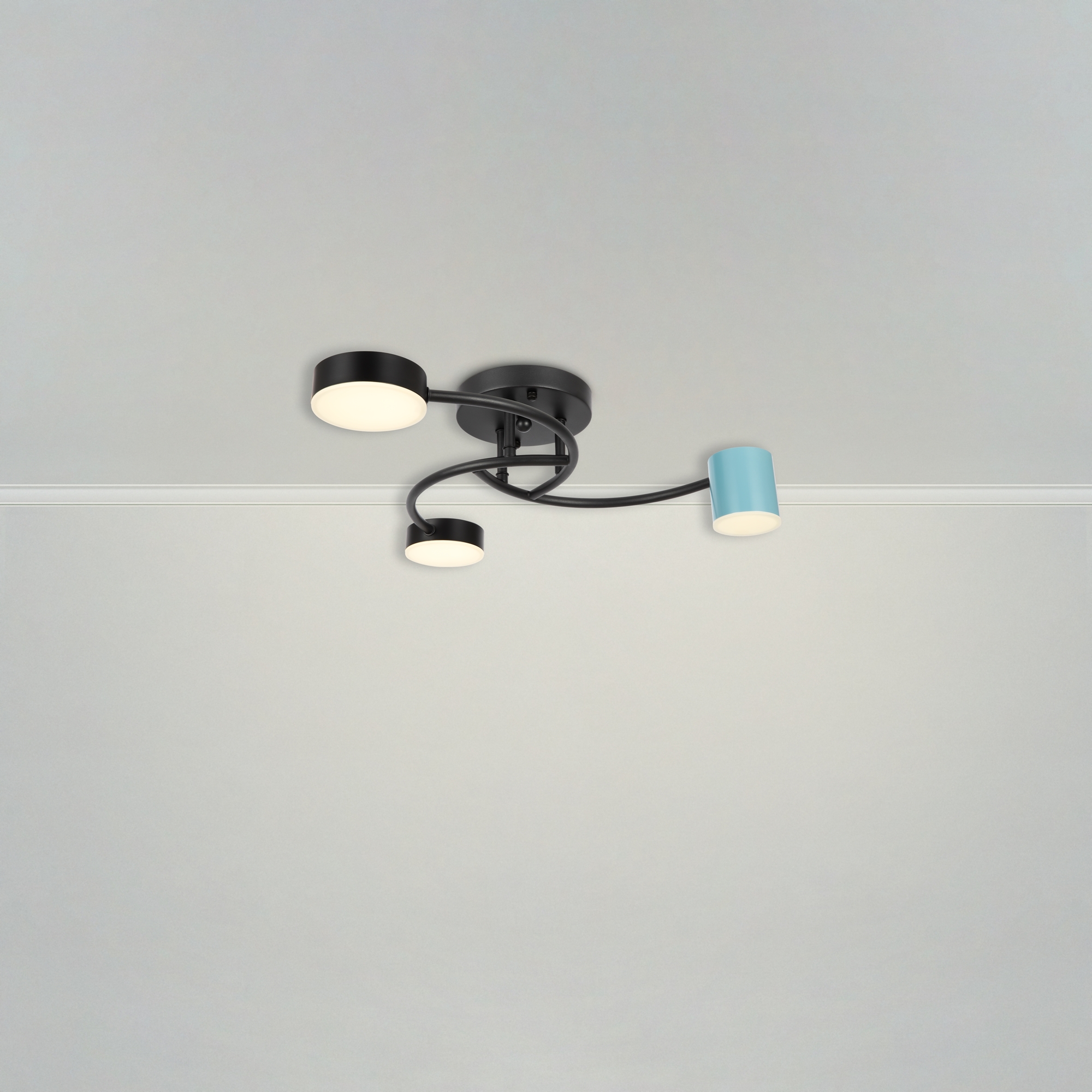 Потолочный светильник 48*48*15-15 см, *LED*6W, 4000K, Freya  FR6048CL-L6B, Черный