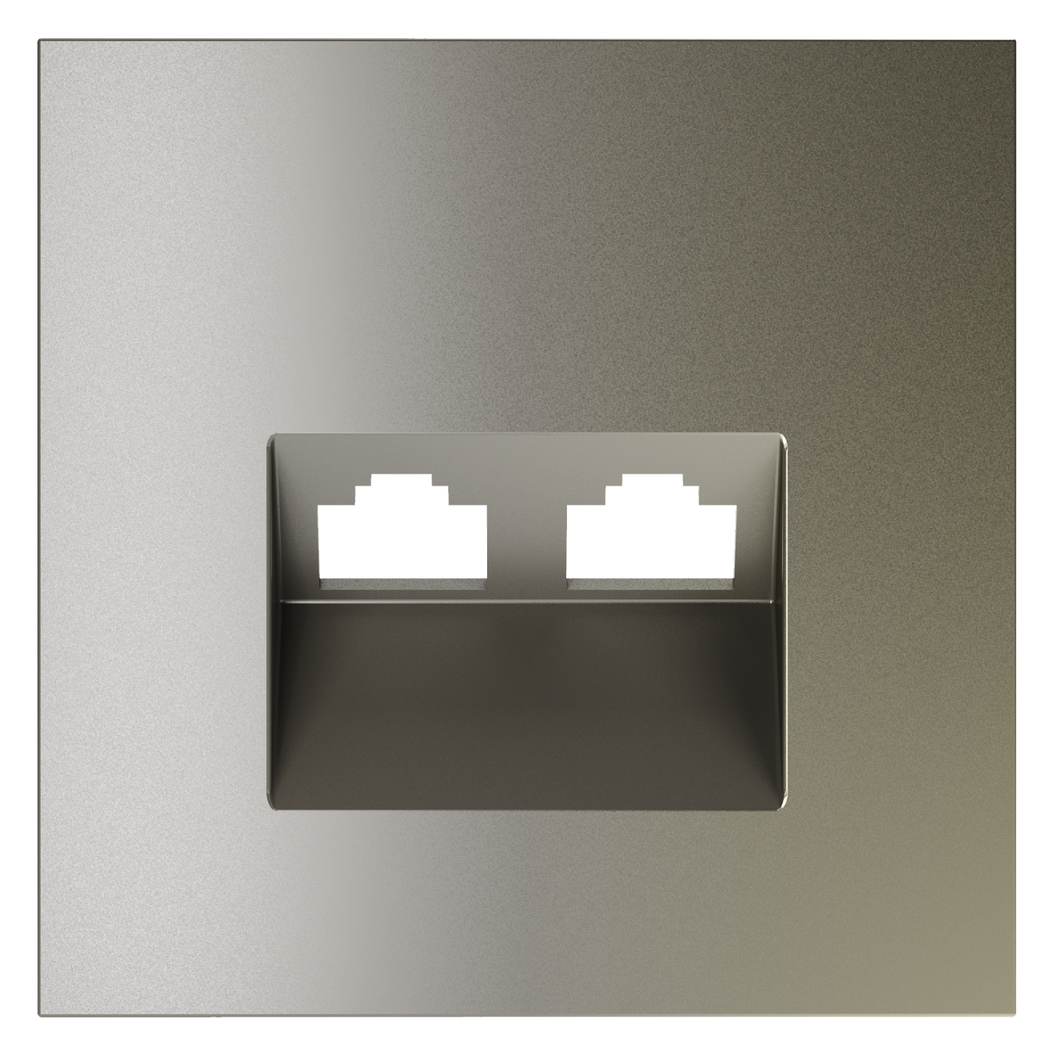 Накладка для розетки компьютерной двойной RJ45+RJ45 кат.6, шелк Voltum S70 VLS001404, Пластик Soft touch