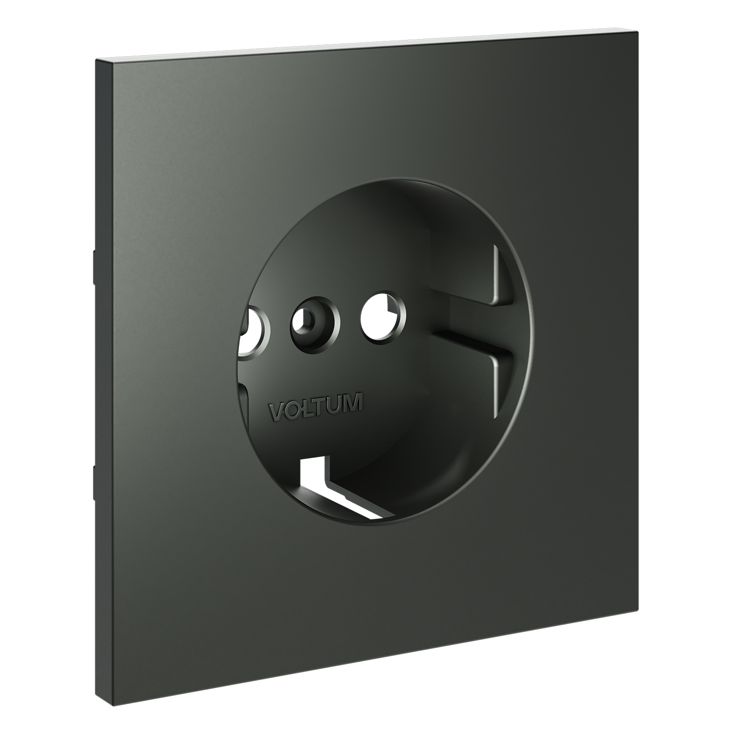 Накладка для розетки с заземлением, титан Voltum S70 VLS000606, Пластик Soft touch