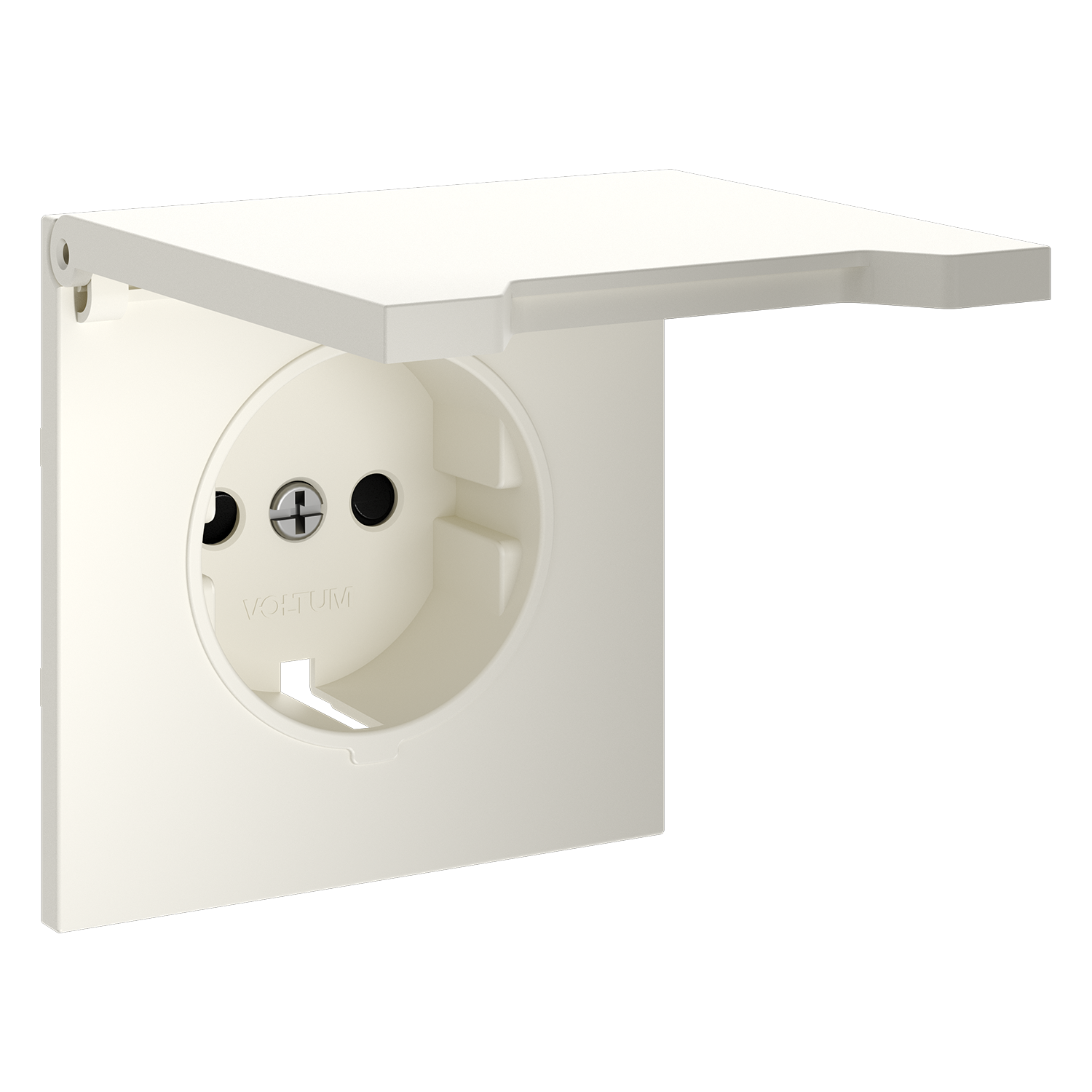 Накладка для розетки с заземлением, защитными шторками и крышкой, S70, хлопок Voltum VLS000813