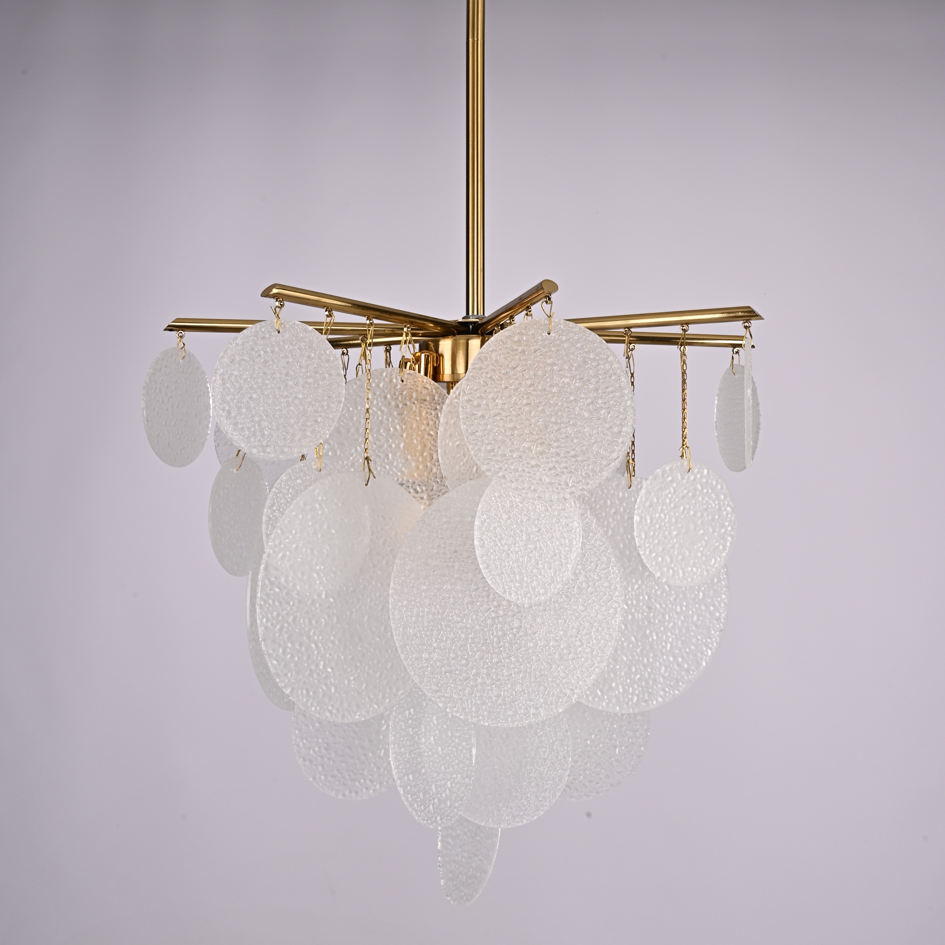 Люстра на штанге Nimbus glass D43 43*43*43 см, 6*E14*40W, ImperiumLoft 313265-22, Латунь