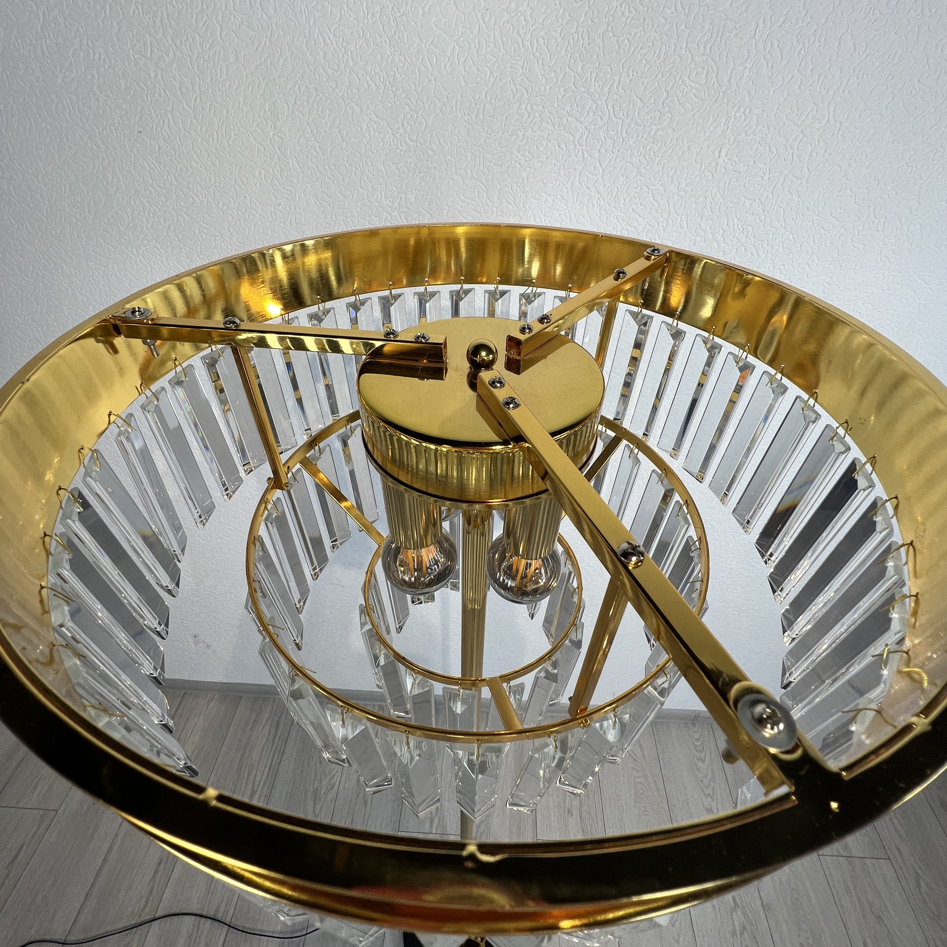Торшер RH 1920S Odeon Clear Glass Floor Lamp GOLD 50*50*50 см, 4*E14*40W, ImperiumLoft 241415-22, Золотистый, Чёрный
