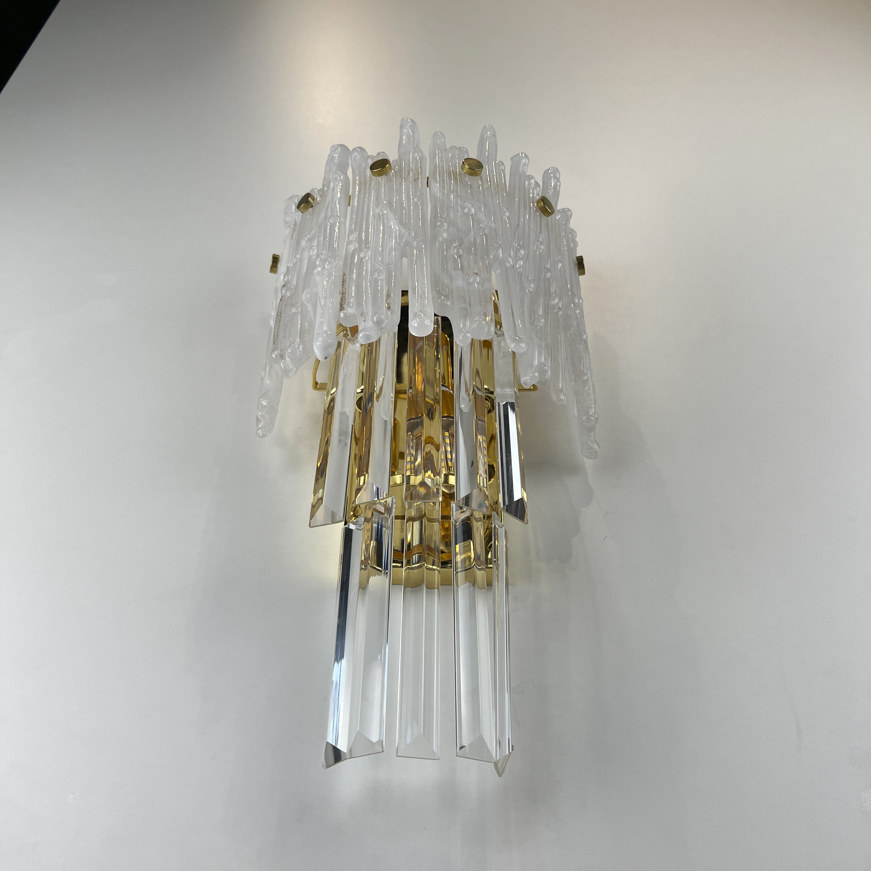 Бра Murano Glass ICE 25*25*45 см, 3*E14*40W, ImperiumLoft 44.726-0, Золотистый