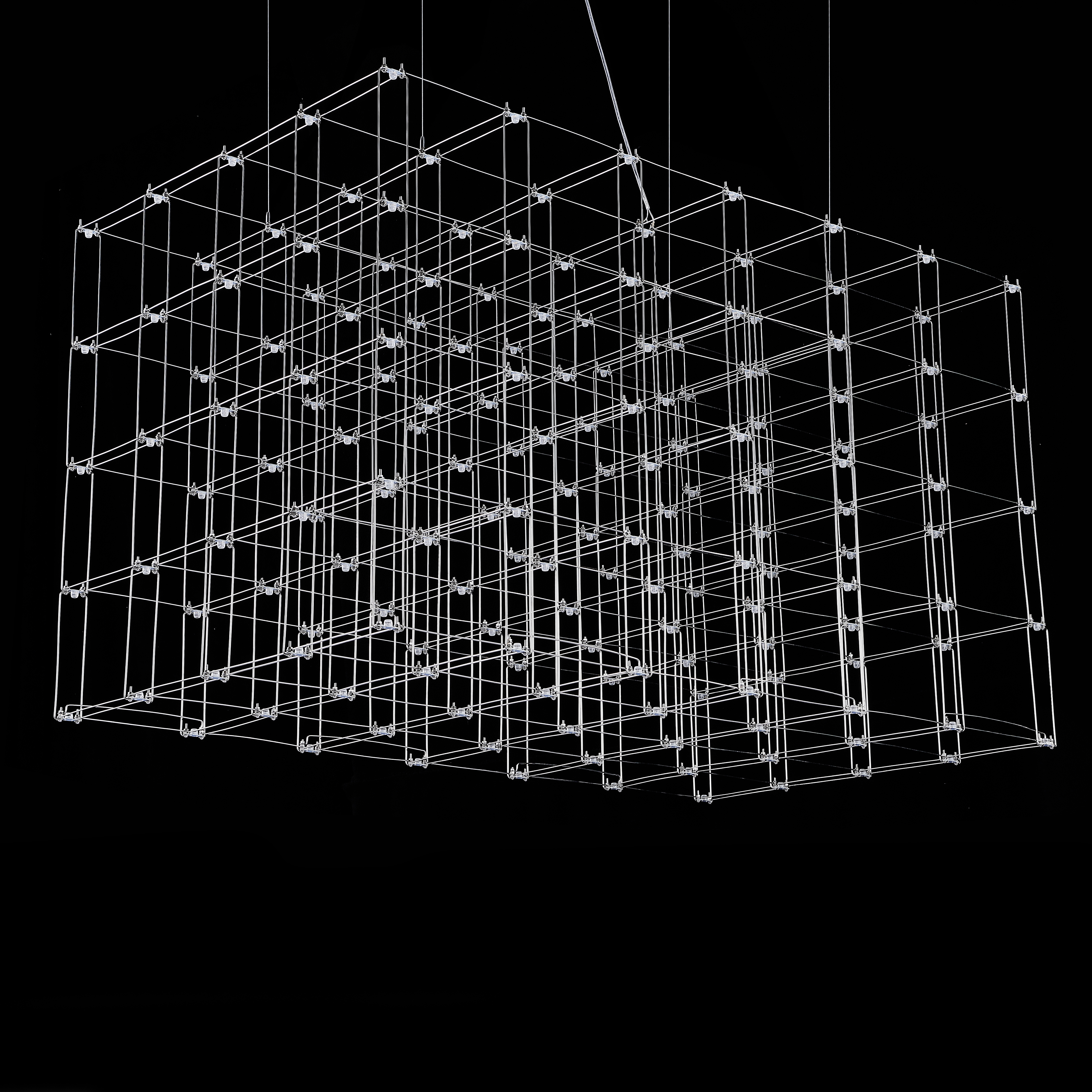 Подвесная люстра Quasar Cosmos Square LED pendant light 80/80/140 140*80*80 см, 175*LED*1W, ImperiumLoft 40.2440, Серебристый