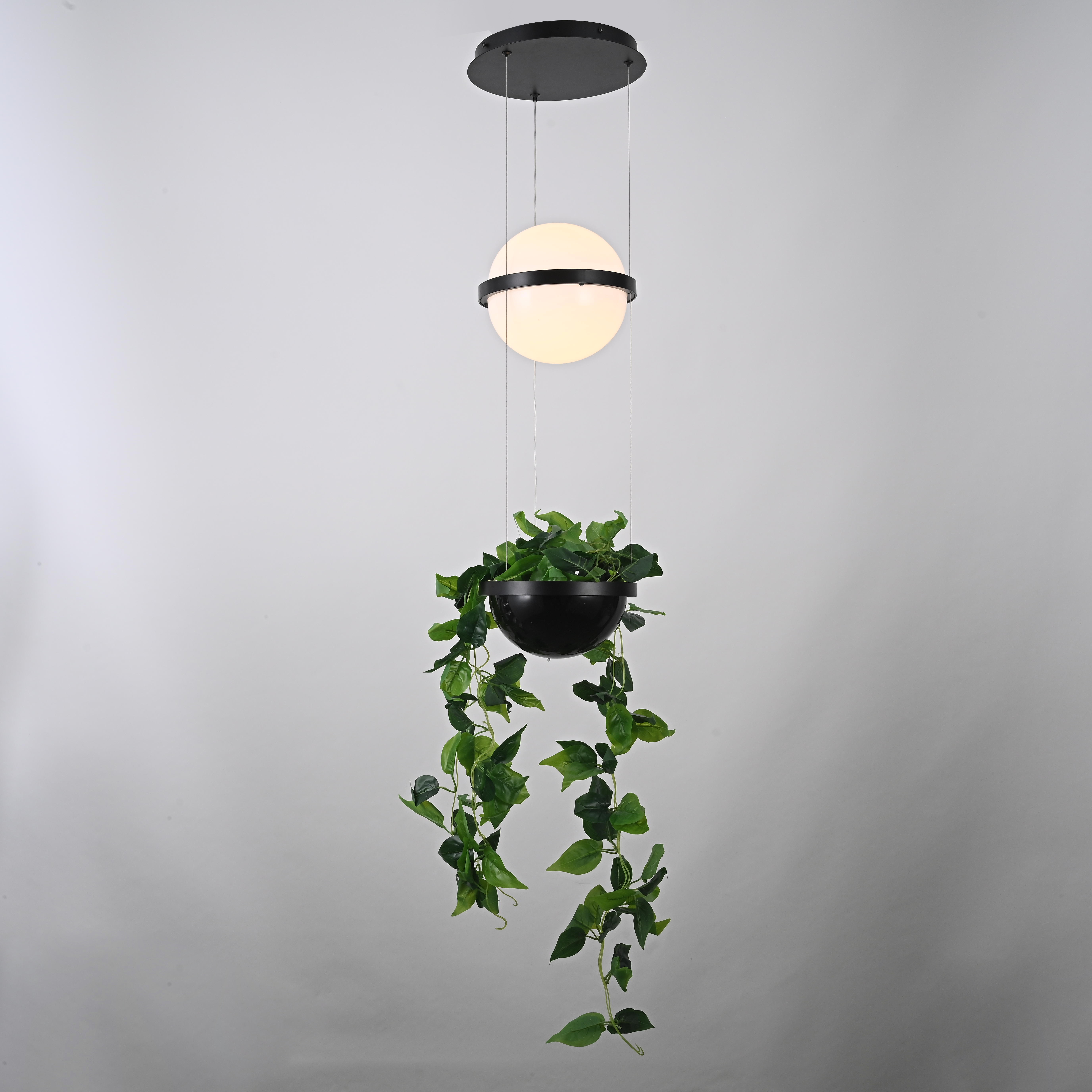 Подвесной светильник PALMA Wall lamp шар + вазон 22*22*250 см, 1*LED*9W, 3000, 4000, 6000K, ImperiumLoft 22.93727, Серый