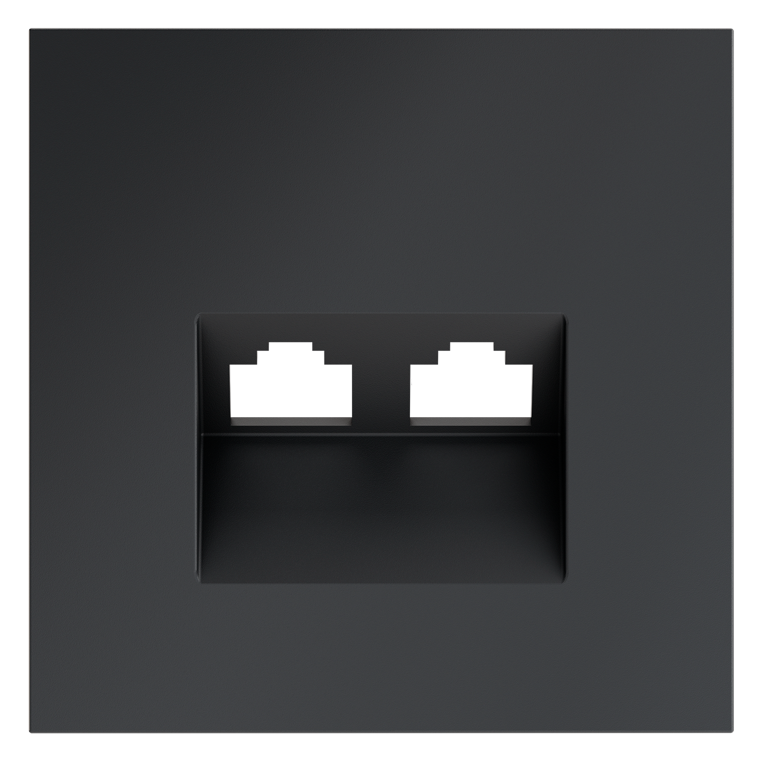 Накладка для розетки компьютерной двойной RJ45+RJ45 кат.6, графит Voltum S70 VLS001407, Пластик Soft touch