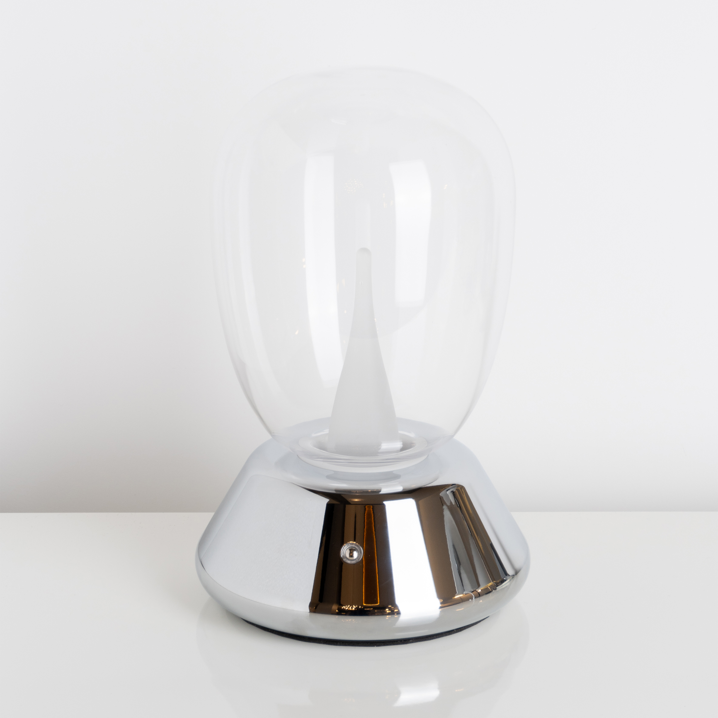 Настольная лампа диммируемая 10W 3000K прозрачный/хром Uovo III Lightstar 807904