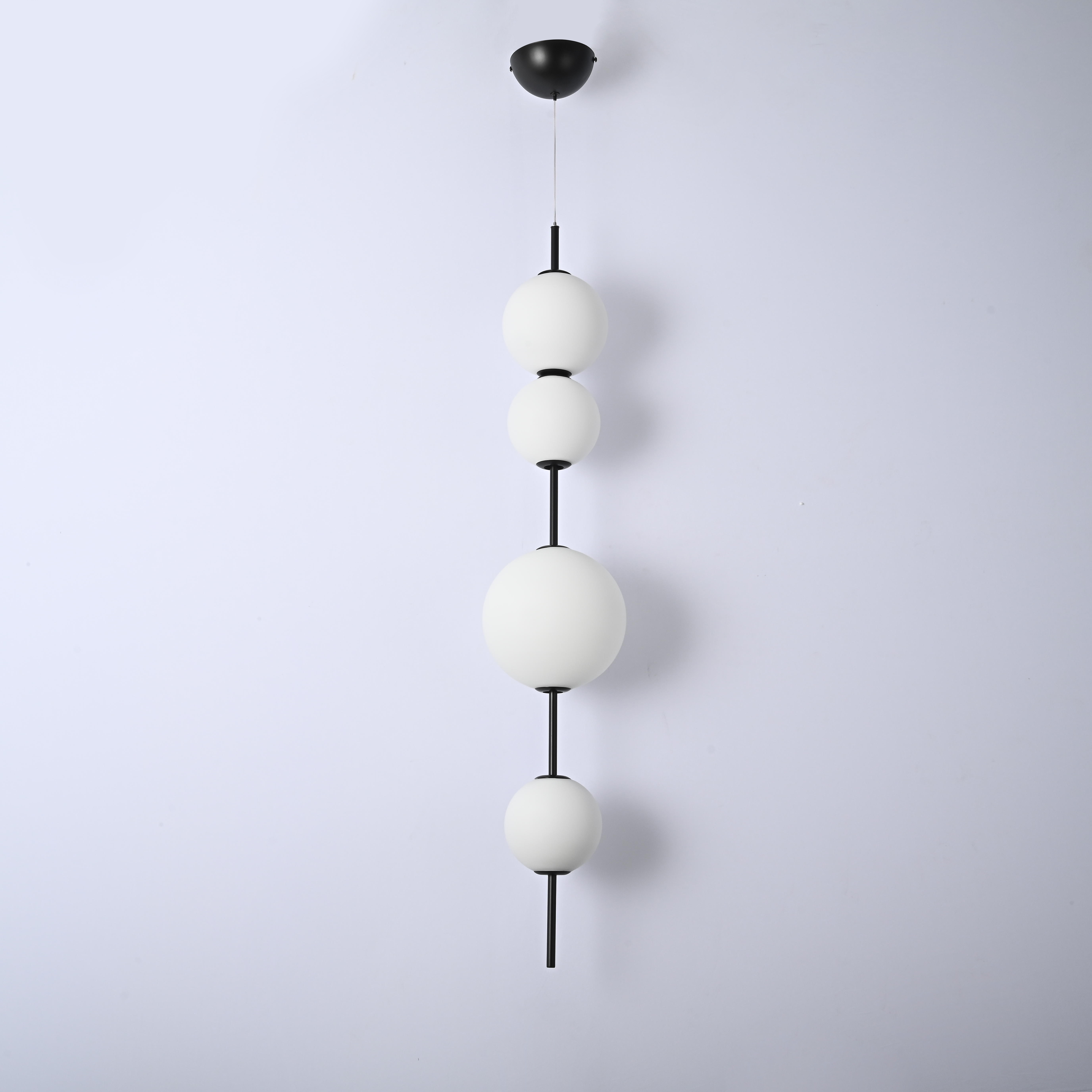 Подвесной светильник White beads Pendant C 20*20*103 см, 4*LED*6W, 3000K, ImperiumLoft 40.2133-0, Чёрный