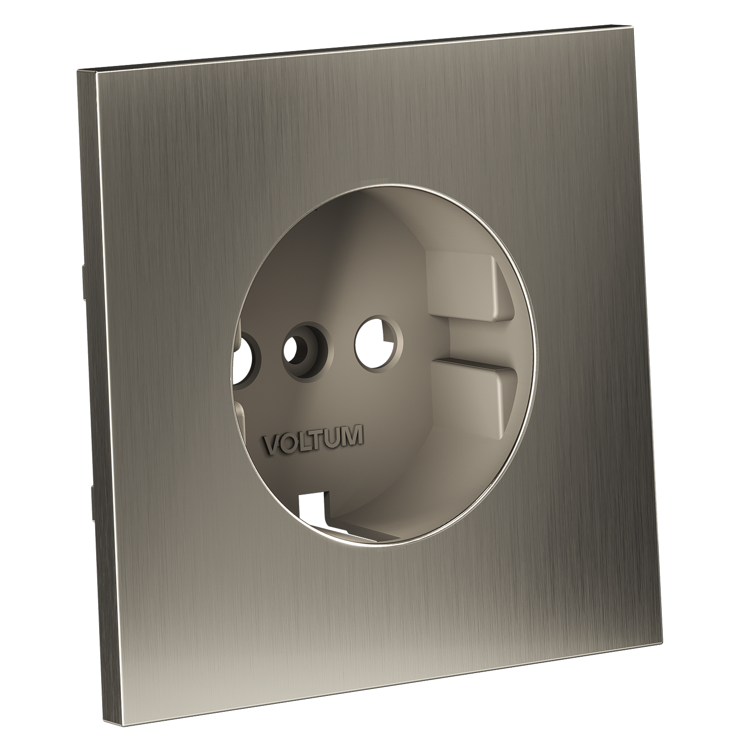 Накладка для розетки с заземлением, S70 Metal, никель Voltum VLSM000611
