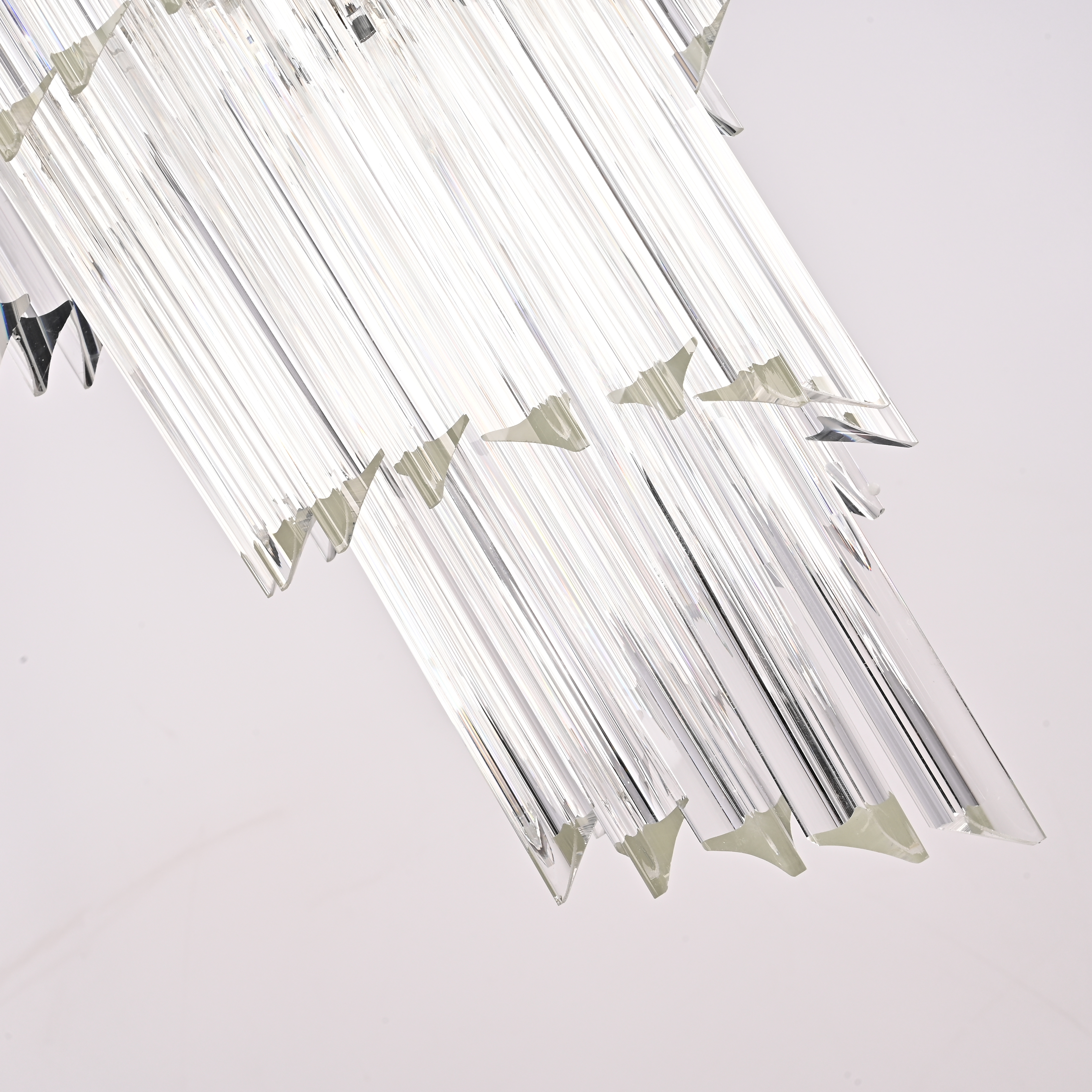 Подвесная люстра Odeon Chandelier Glass Clear 30*30*69 см, 3*E14*40W, ImperiumLoft 40.1929-2, Хром