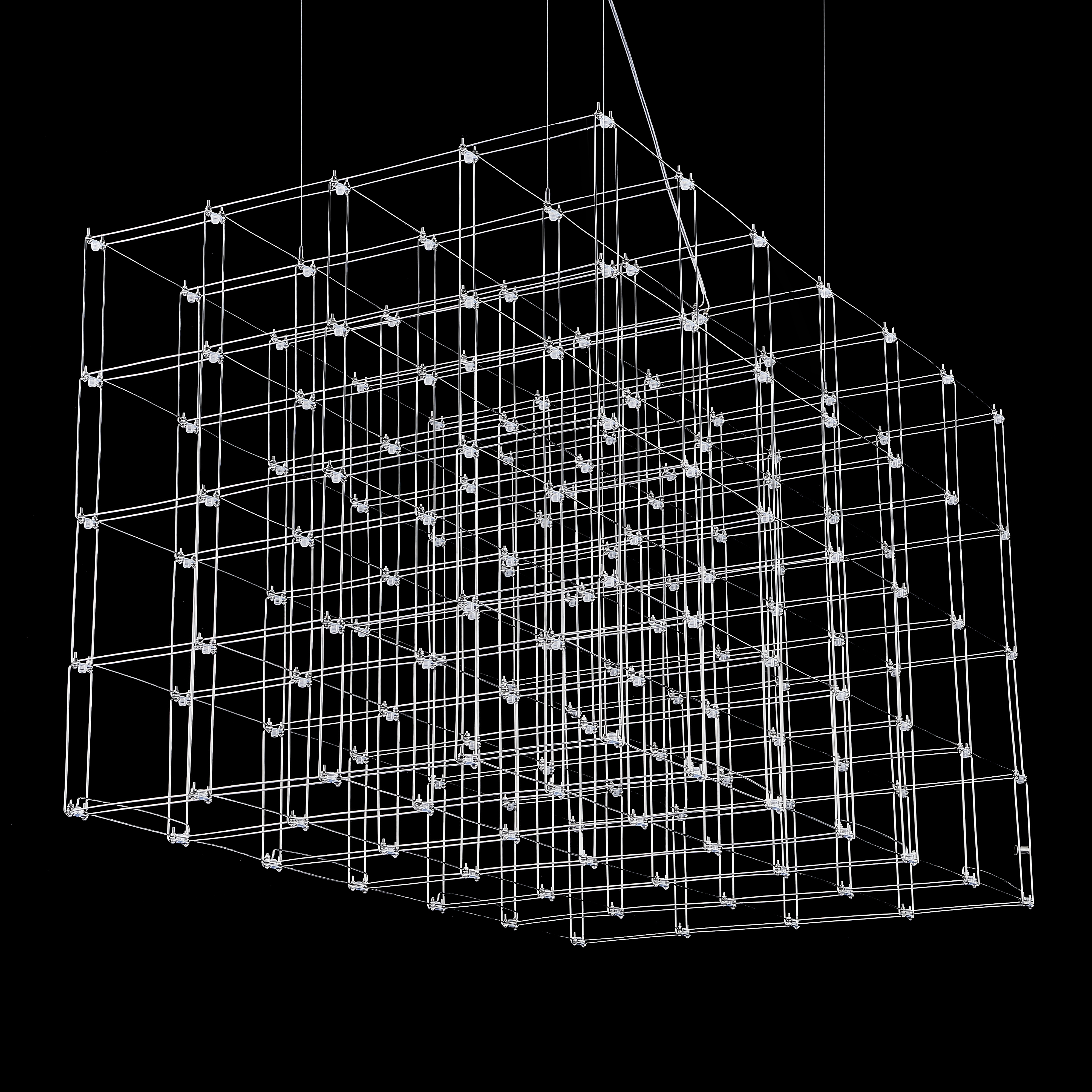 Подвесная люстра Quasar Cosmos Square LED pendant light 80/80/140 140*80*80 см, 175*LED*1W, ImperiumLoft 40.2440, Серебристый