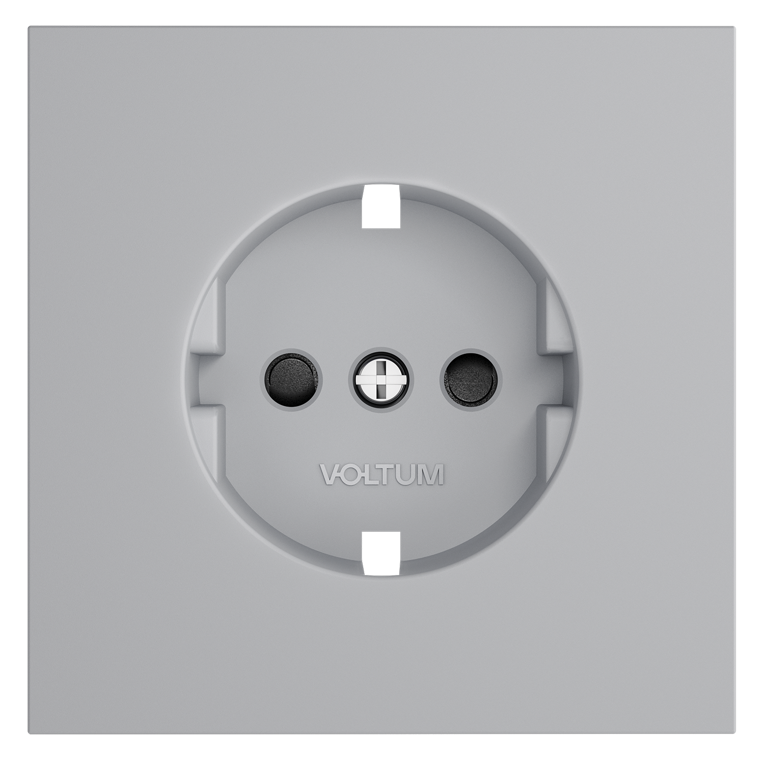 Накладка для розетки с заземлением и защитными шторками, S70, серый Voltum VLS000716