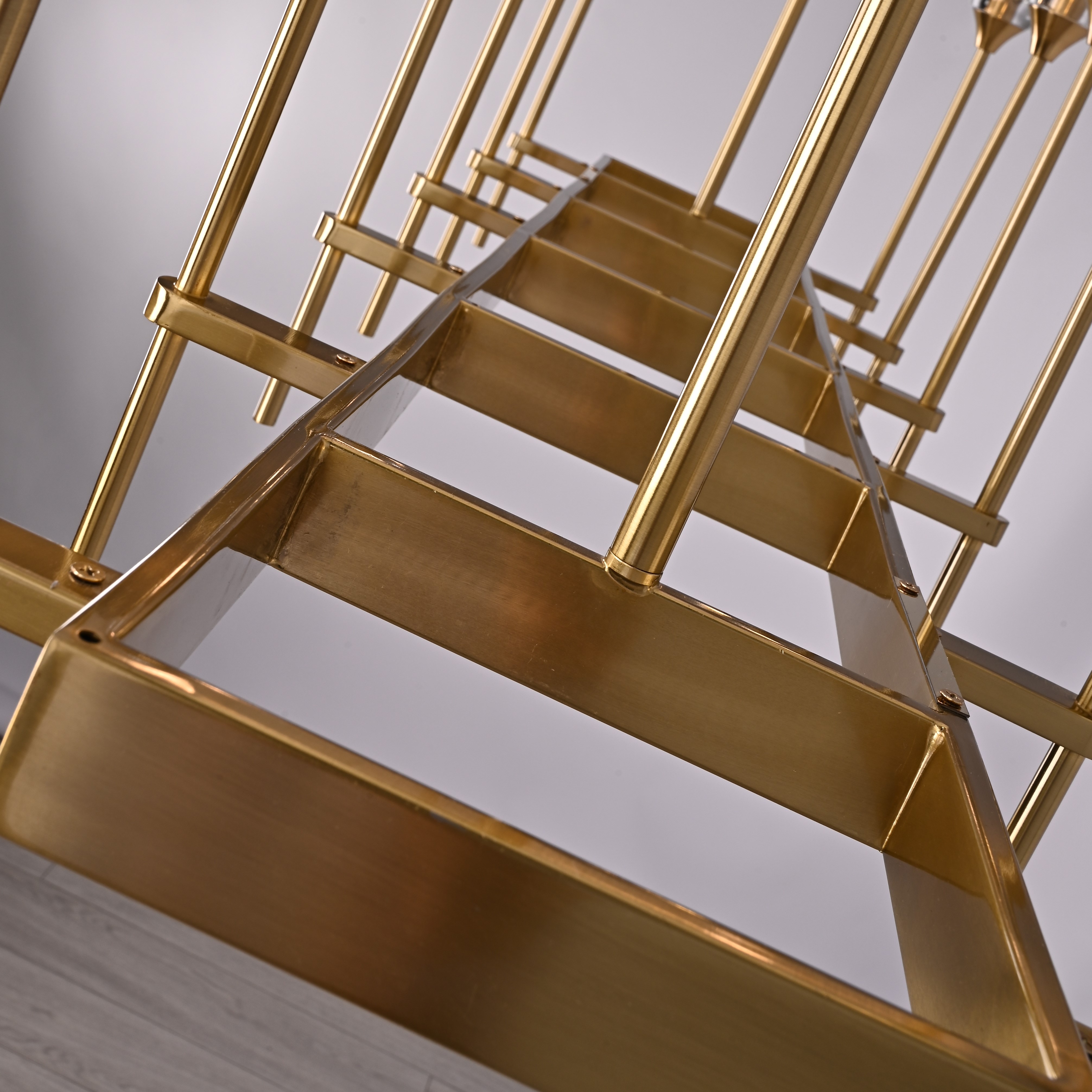 Люстра на штанге TORCHE DE VERRE Linear Chandelier 12 139*45*50 см, 12*G9*40W, ImperiumLoft 40.1548, Латунь