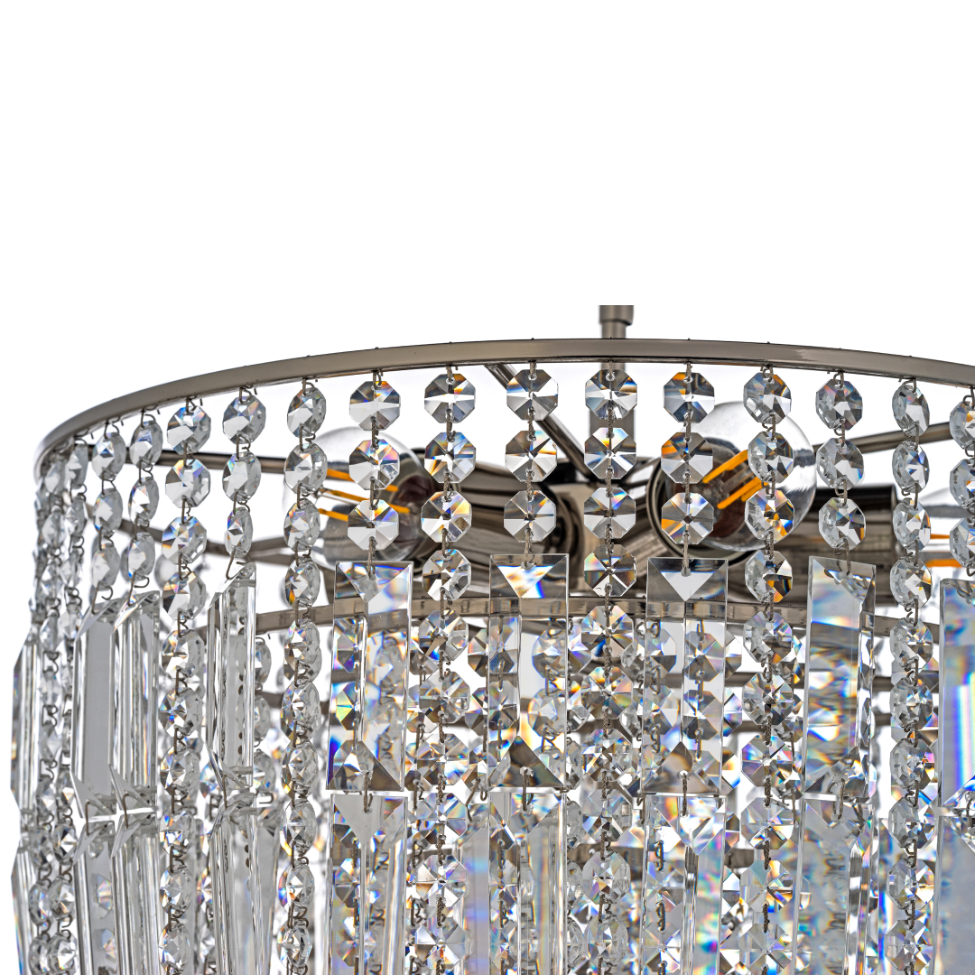 Люстра *38*54 см, 6*E27*60W, Arti Lampadari Napoli Nickel Napoli E 1.5.38.501 N, Матовый никель