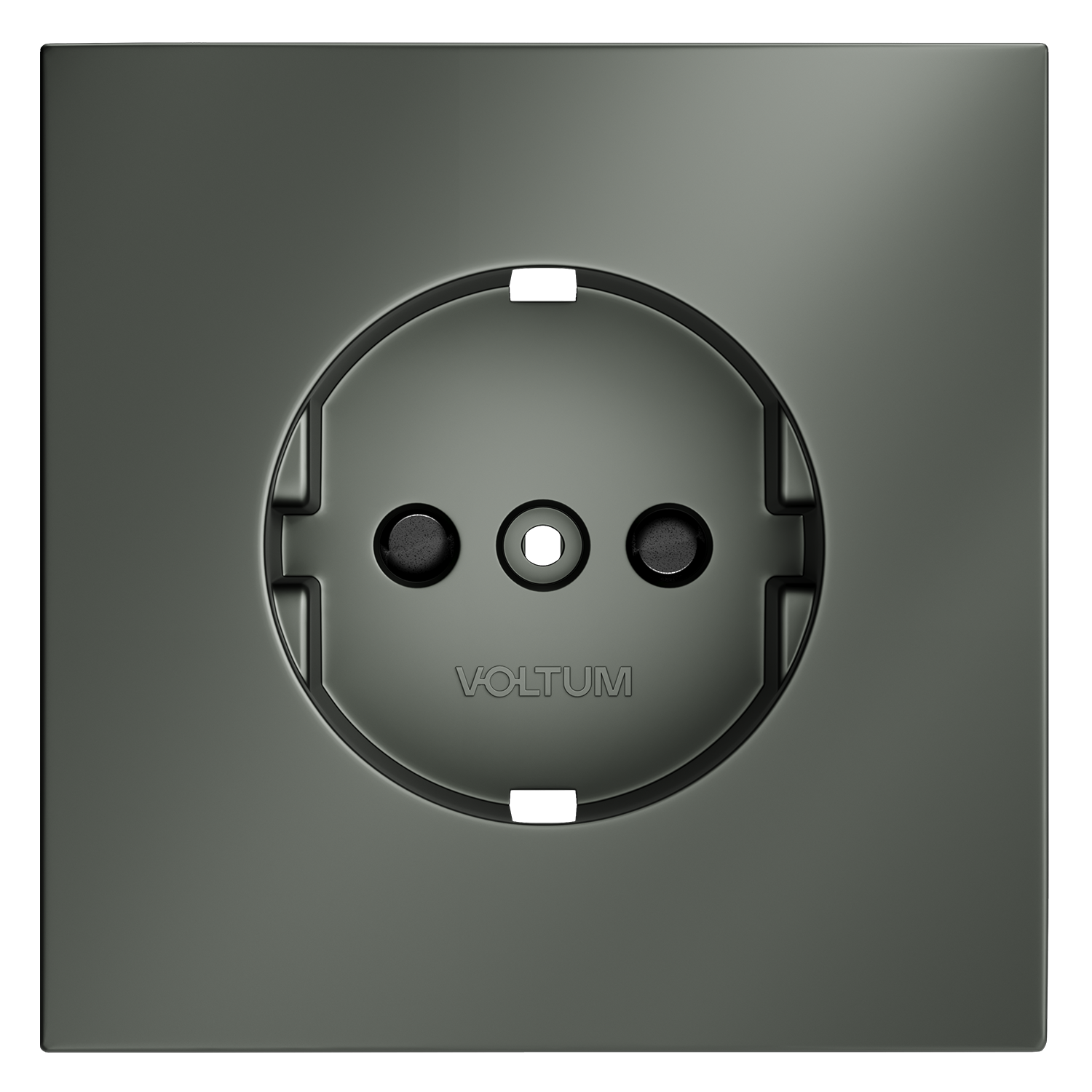 Накладка для розетки с заземлением и защитными шторками, титан Voltum S70 VLS000706, Пластик Soft touch