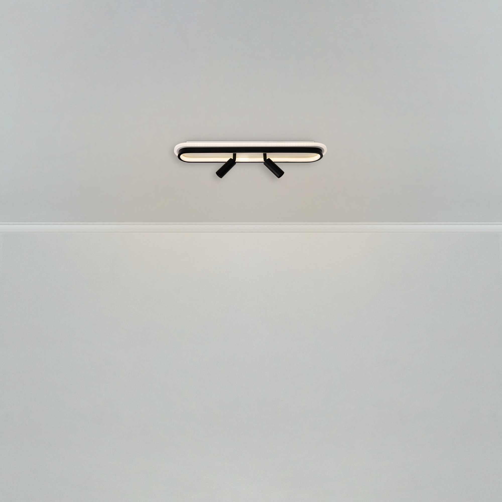 Светильник 60*12*-8,5 см, *LED*44W, 4000K, Freya Путь/Route FR6088CL-L48B, Бело-черный