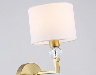 Бра с абажуром и хрусталем 22*14*25- см, 1*E14*40W, K, Ambrella Light High Light LH71135, латунь