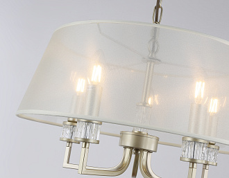 Подвесная люстра с абажуром **70- см, 5*E14*40W, K, Ambrella Light High Light LH71211, золото