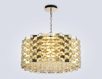 Подвесная люстра с хрусталем **32-120 см, 18*E14*40W, K, Ambrella Light High Light LH41009, латунь