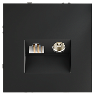 Розетка телевизионная встраиваемая TV+RJ45 кат. 6, графит Voltum S70 VLS060707, Пластик Soft touch